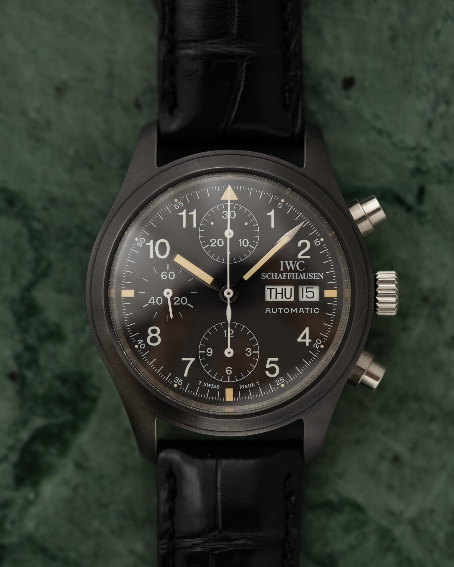 IWC フリーガークロノグラフ 3705 ”ブラックフリーガー" 保証書付き Watch IWC