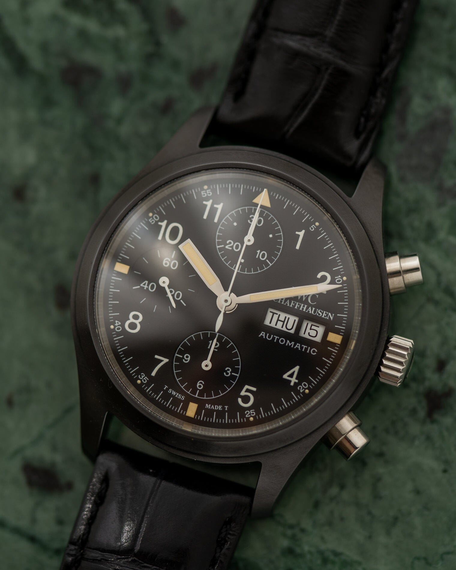 IWC フリーガークロノグラフ 3705 ”ブラックフリーガー" 保証書付き Watch IWC