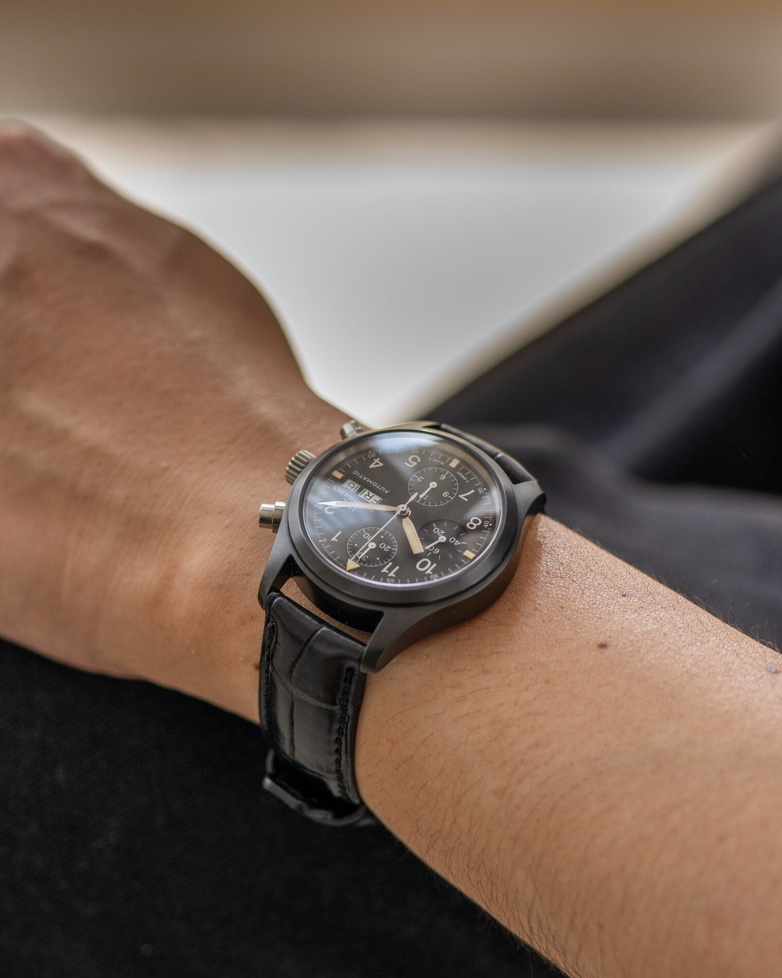 IWC フリーガークロノグラフ 3705 ”ブラックフリーガー" 保証書付き Watch IWC