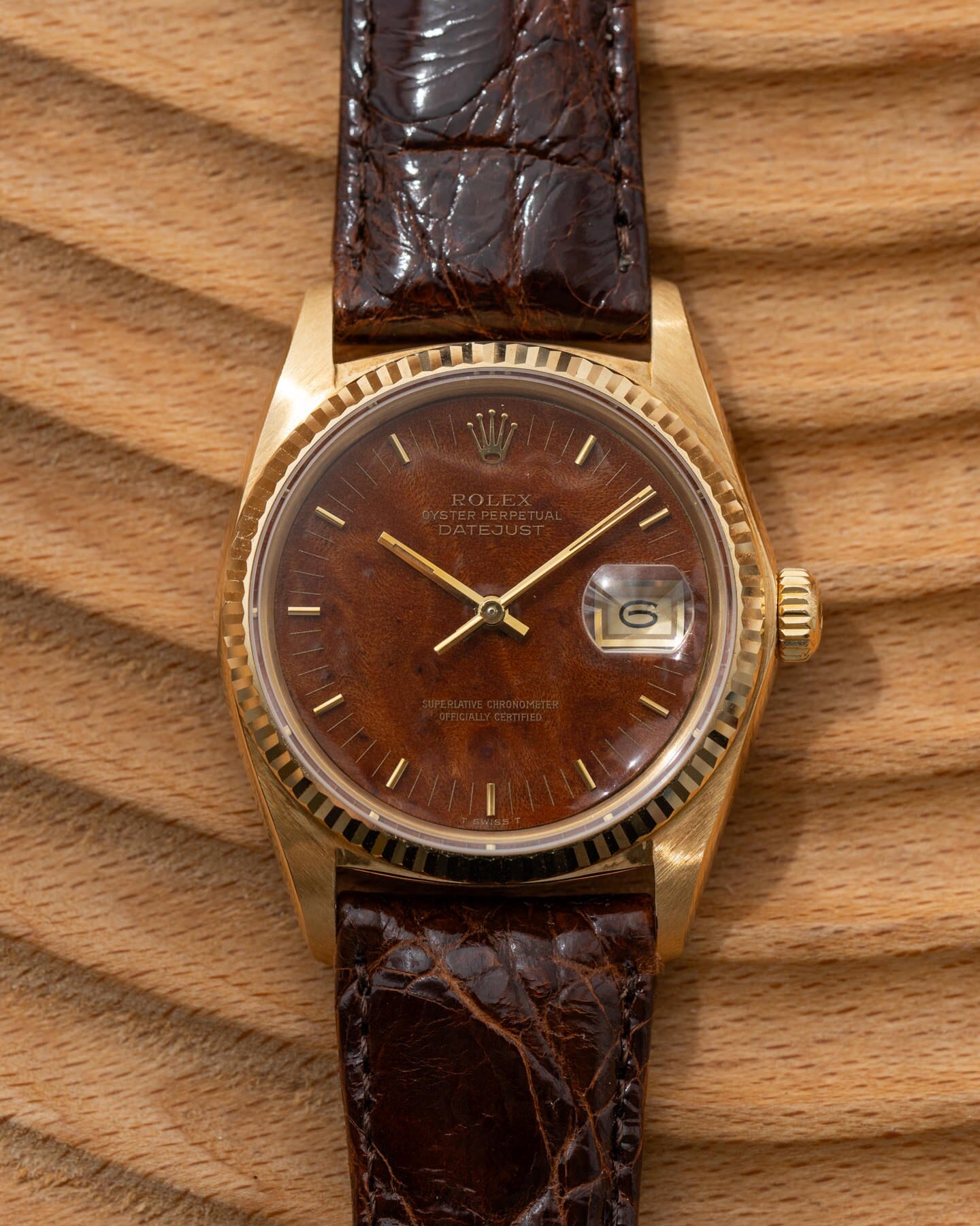 Rolex Datejust 16018 YG Mahogany Dial Watch ROLEX