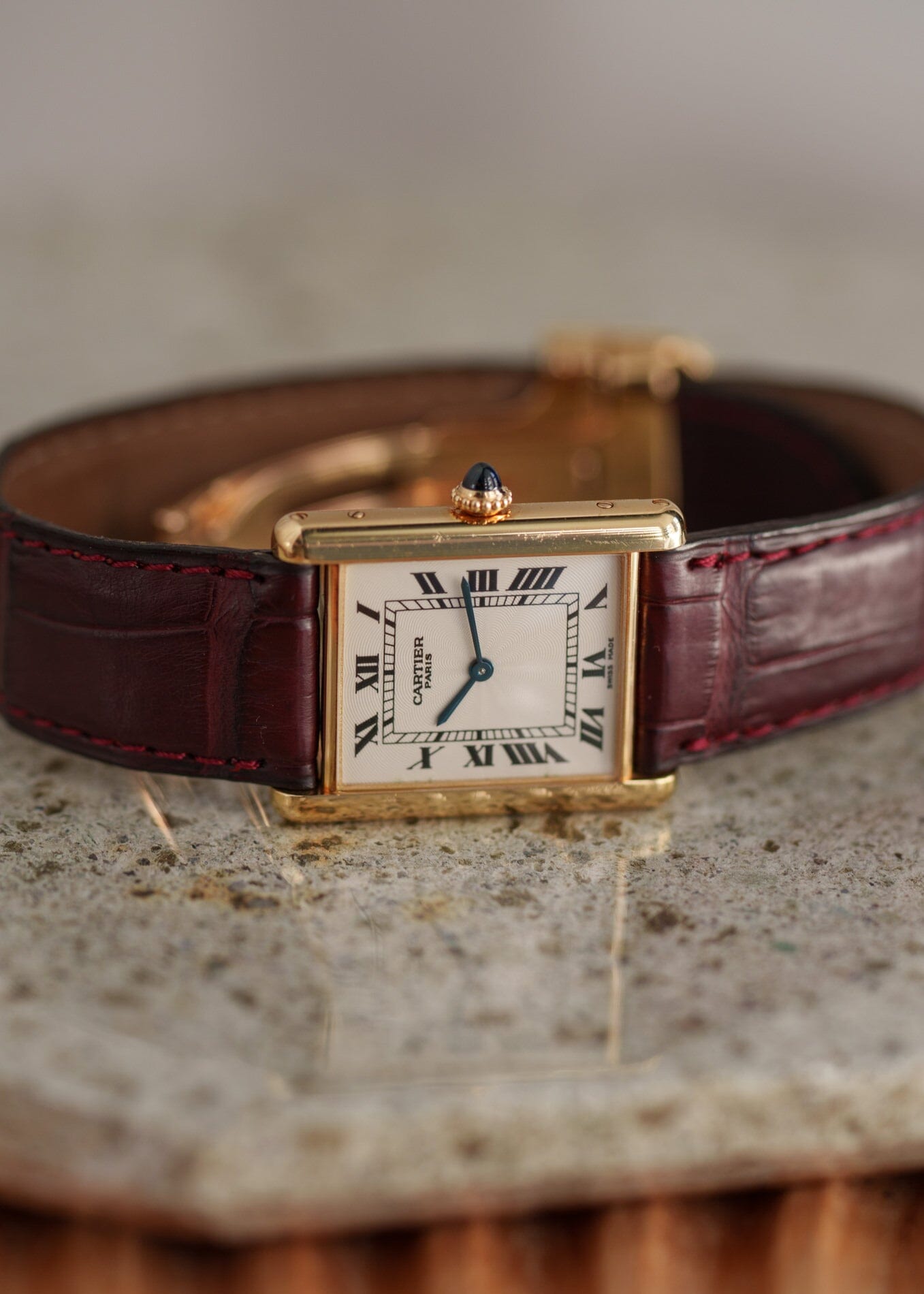 Cartier タンク ルイ カルティエ LM YG CPCP 1600B 箱付き Watch CARTIER