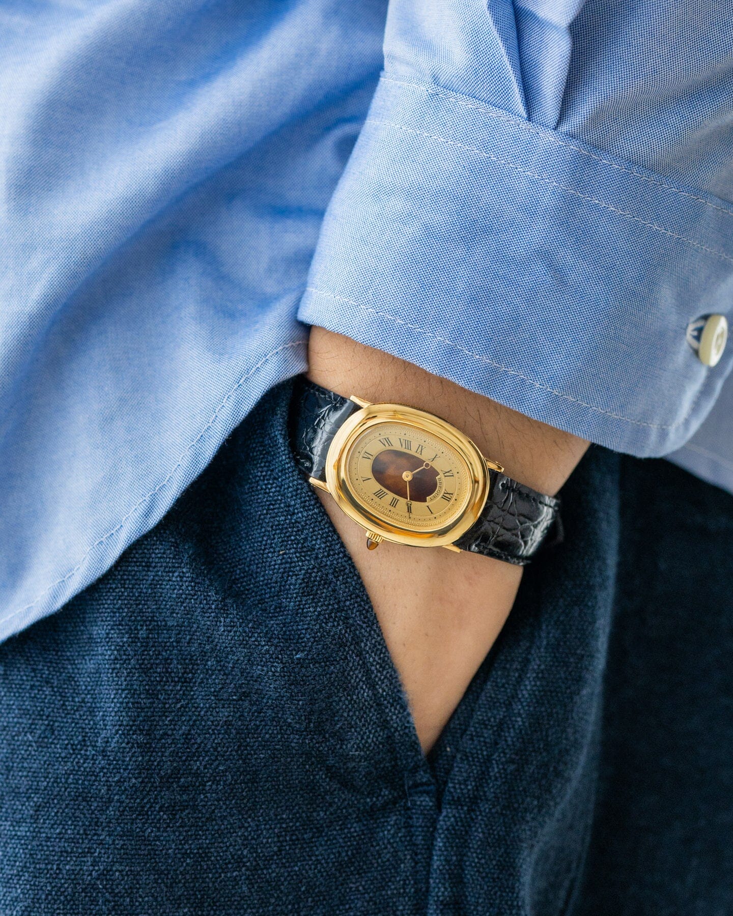 Breguet オーバル 7070 YG シャンパン べっ甲ダイアル Watch BREGUET