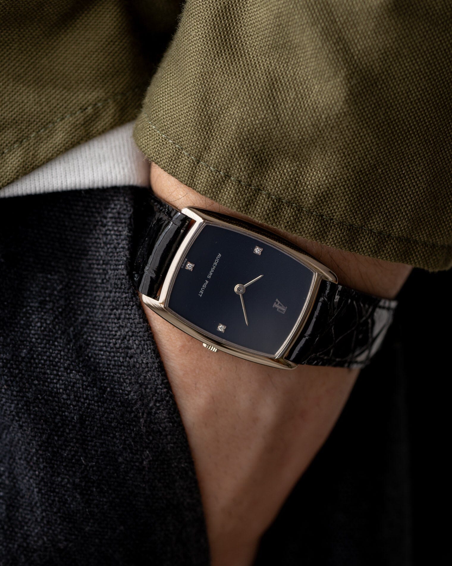 Audemars Piguet トノー WG ブラックダイヤモンドダイアル Watch AUDEMARS PIGUET