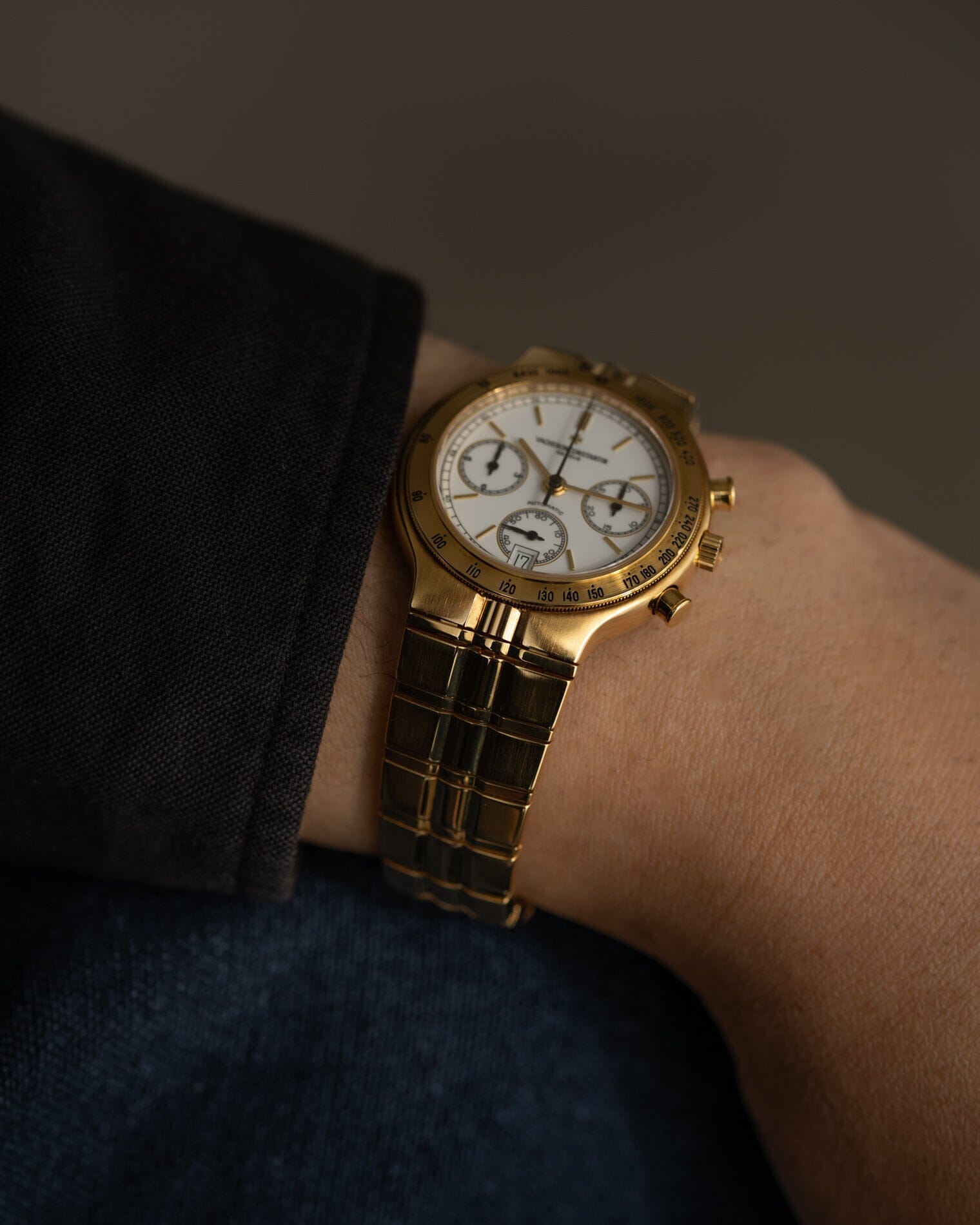 Vacheron Constantin フィディアス 49001 YG クロノグラフ ホワイトエナメルダイアル Watch VACHERON CONSTANTIN