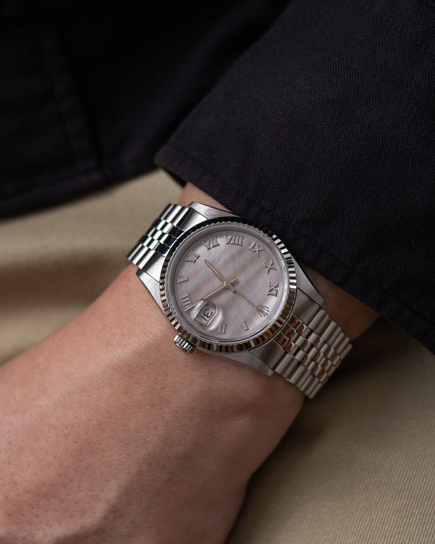 Rolex Datejust 16234 Black MOP Dial Watch ROLEX