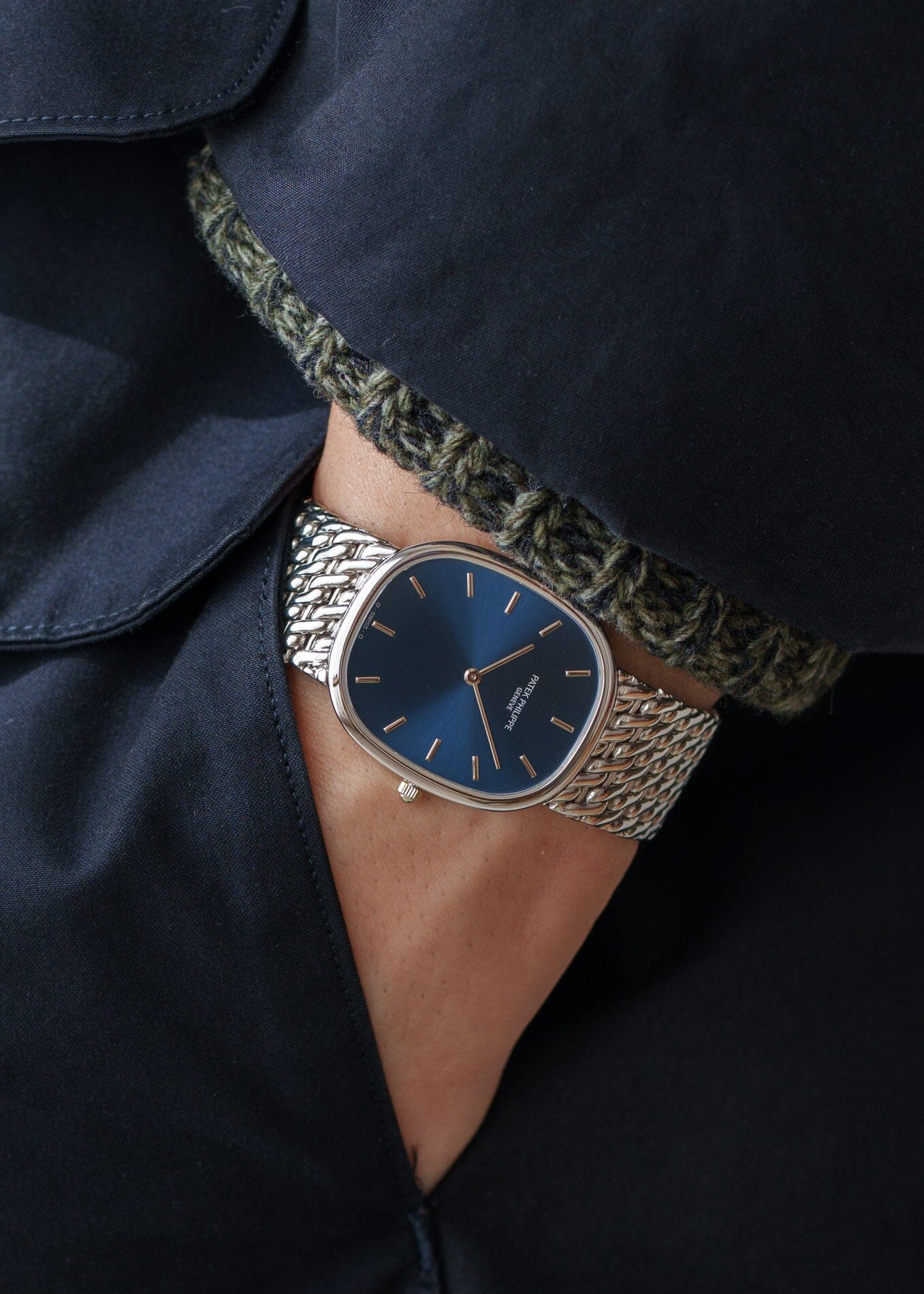 Patek Philippe ゴールデンエリプス 3738 "Jumbo" 自動巻き WG ブルー アーカイブ付き Watch PATEK PHILIPPE