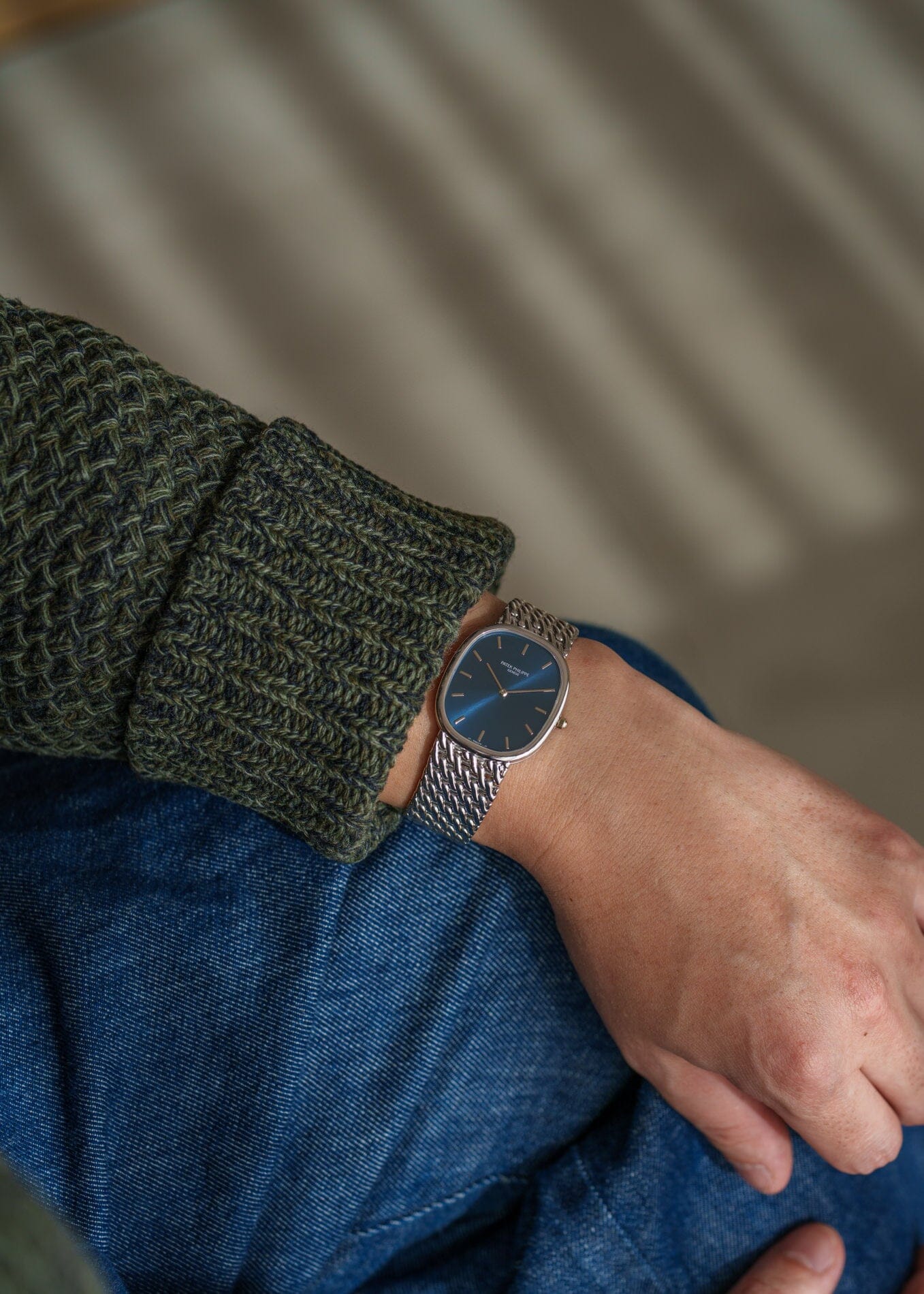 Patek Philippe ゴールデンエリプス 3738 "Jumbo" 自動巻き WG ブルー アーカイブ付き Watch PATEK PHILIPPE