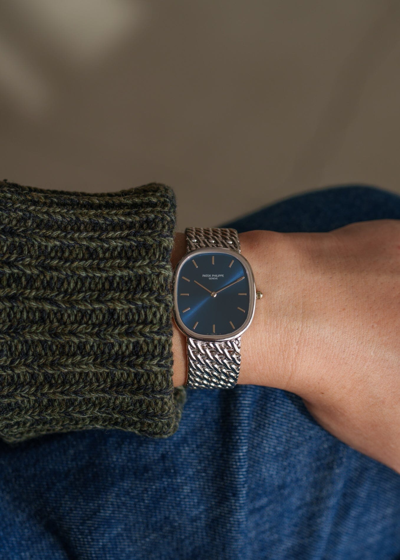 Patek Philippe ゴールデンエリプス 3738 "Jumbo" 自動巻き WG ブルー アーカイブ付き Watch PATEK PHILIPPE