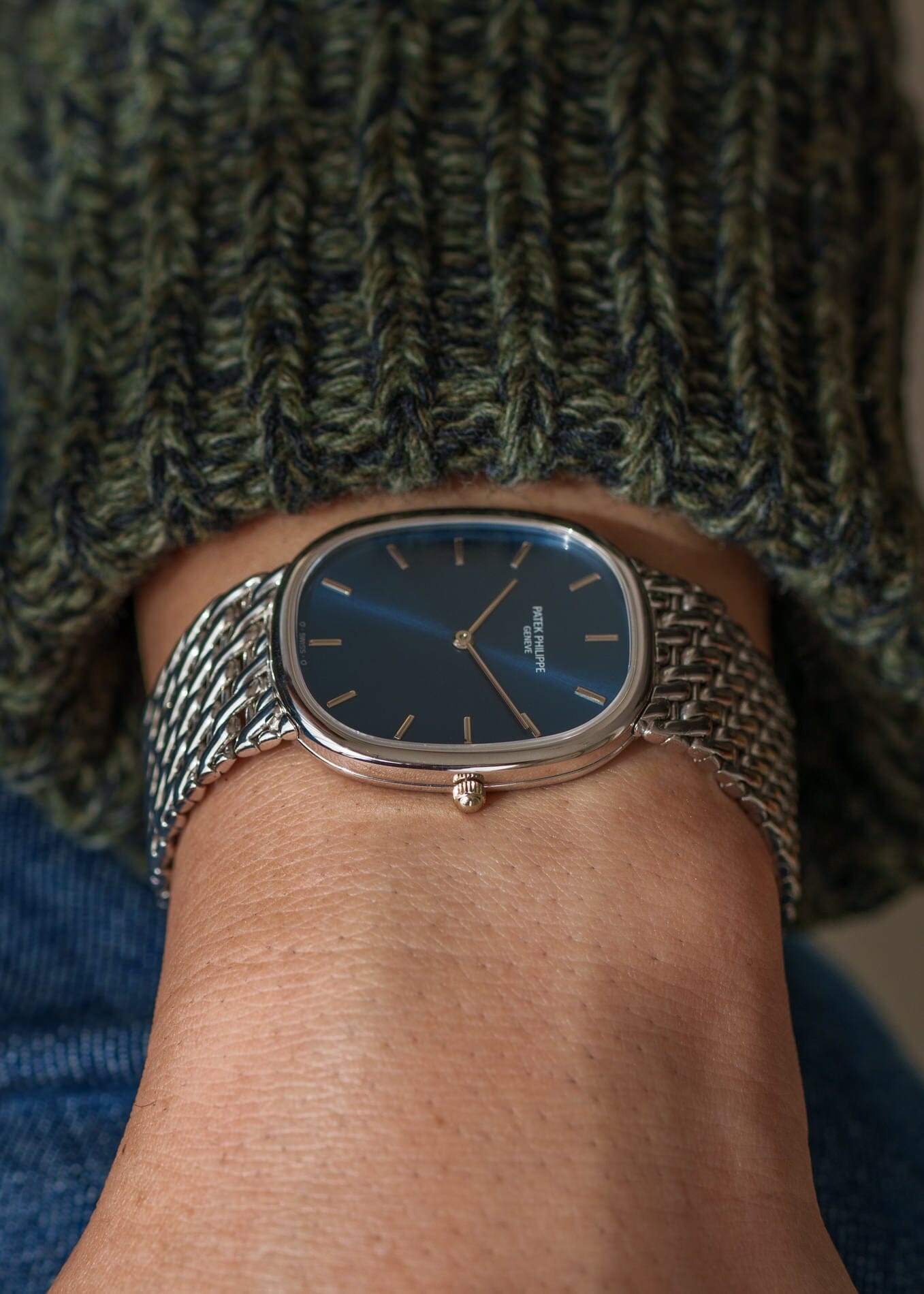 Patek Philippe ゴールデンエリプス 3738 "Jumbo" 自動巻き WG ブルー アーカイブ付き Watch PATEK PHILIPPE