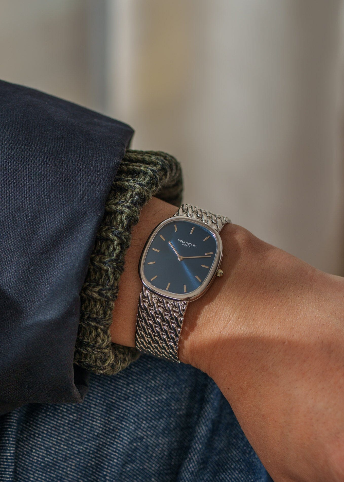 Patek Philippe ゴールデンエリプス 3738 "Jumbo" 自動巻き WG ブルー アーカイブ付き Watch PATEK PHILIPPE