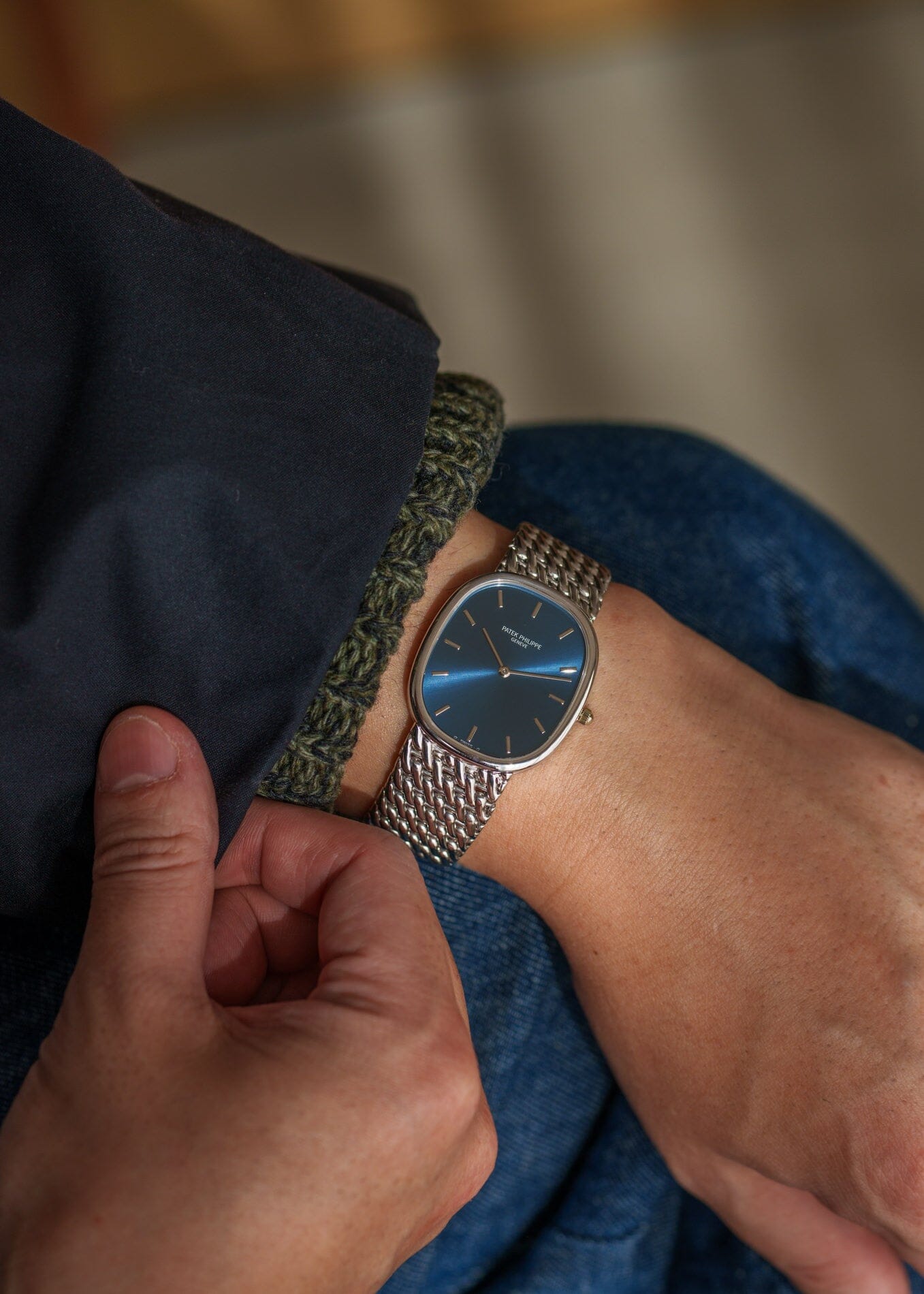 Patek Philippe ゴールデンエリプス 3738 "Jumbo" 自動巻き WG ブルー アーカイブ付き Watch PATEK PHILIPPE