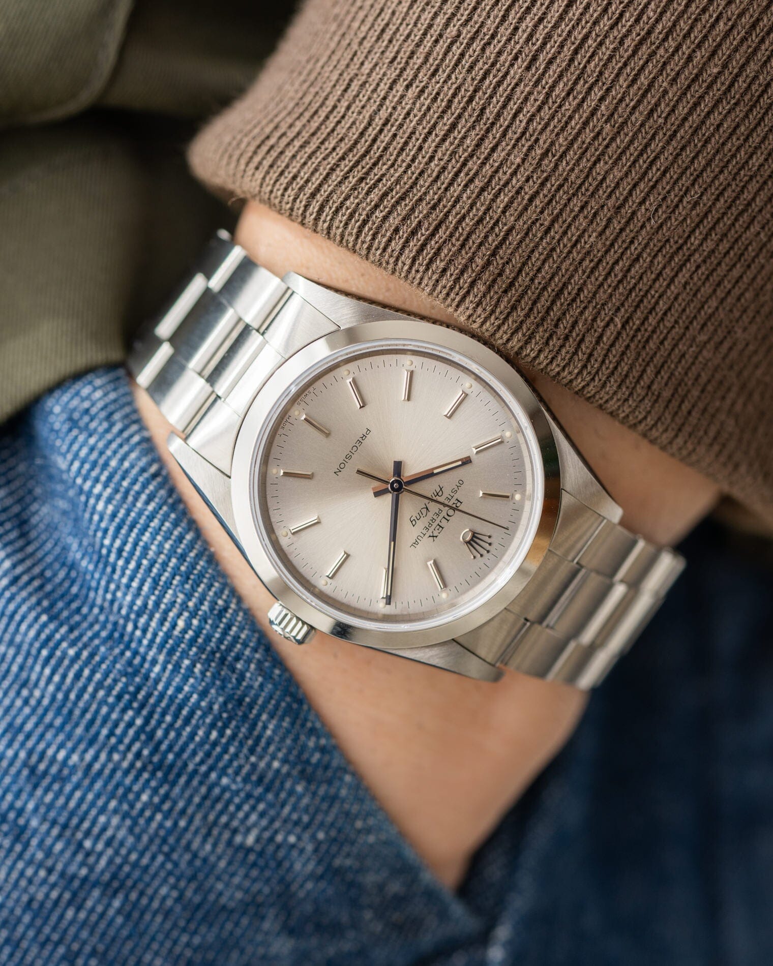 Rolex エアキング 14000 シルバーダイアル 国際サービス保証書付き Watch ROLEX