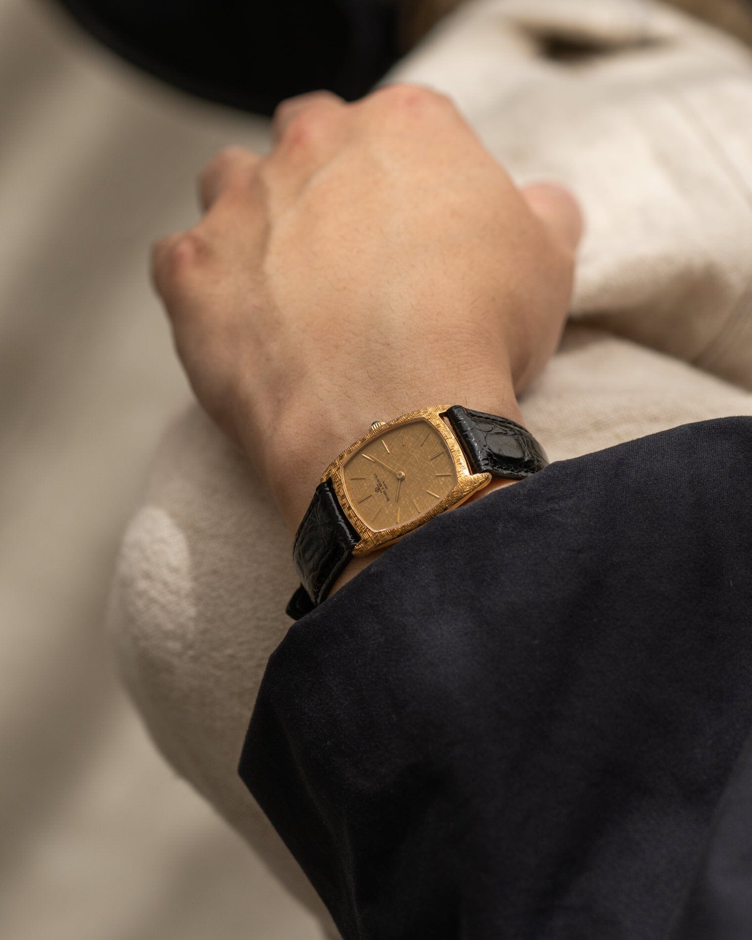ボーム&メルシエ トノー 37056 YG シャンパン絹目ダイアル Watch BAUME&MERCIER