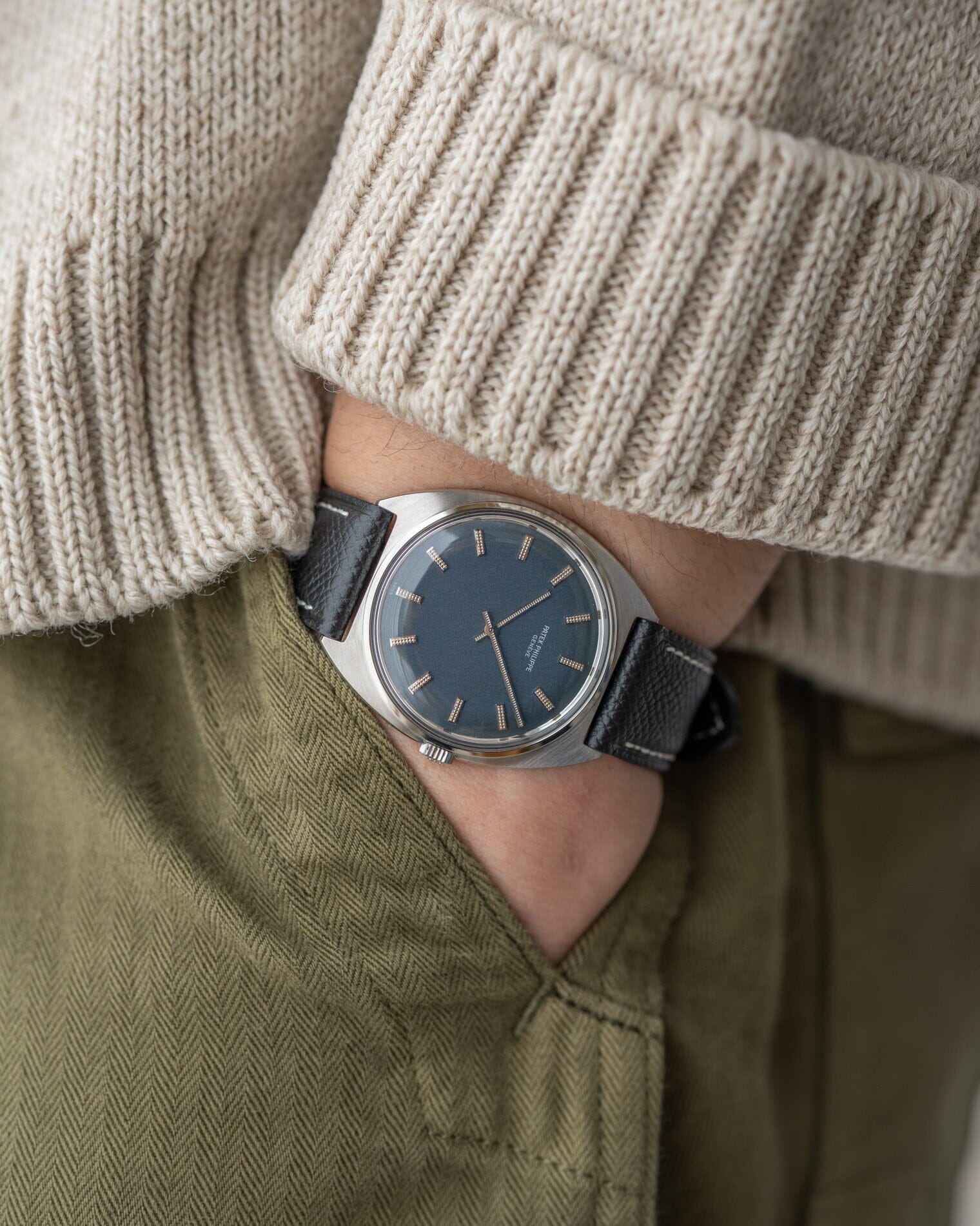 Patek Philippe カラトラバ 3574 SS ブルーダイアル アーカイブ付き Watch PATEK PHILIPPE