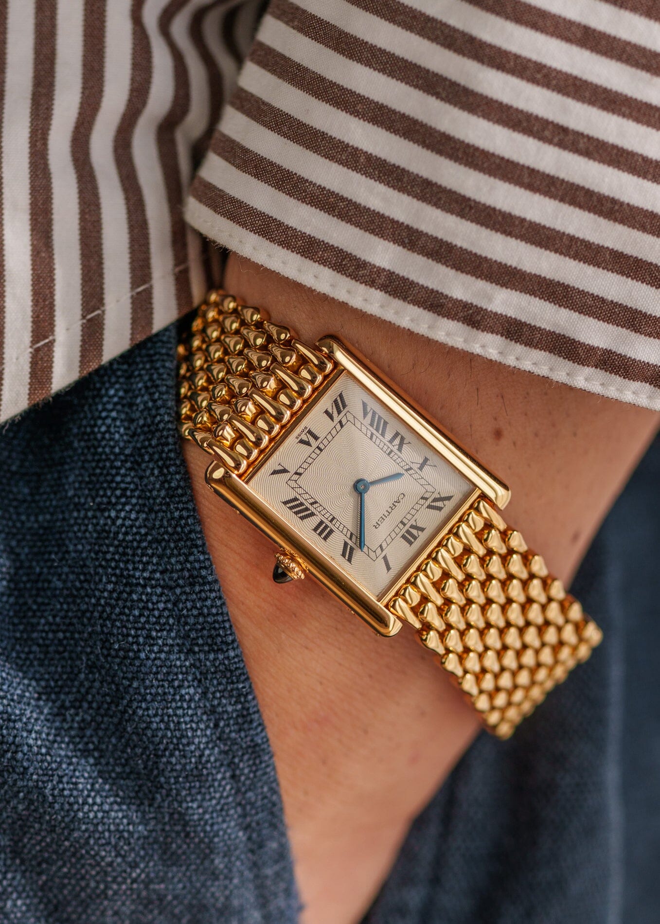 Cartier タンク ルイ カルティエ LM 16121 YG エクストラフラット 箱保証書付き Watch CARTIER