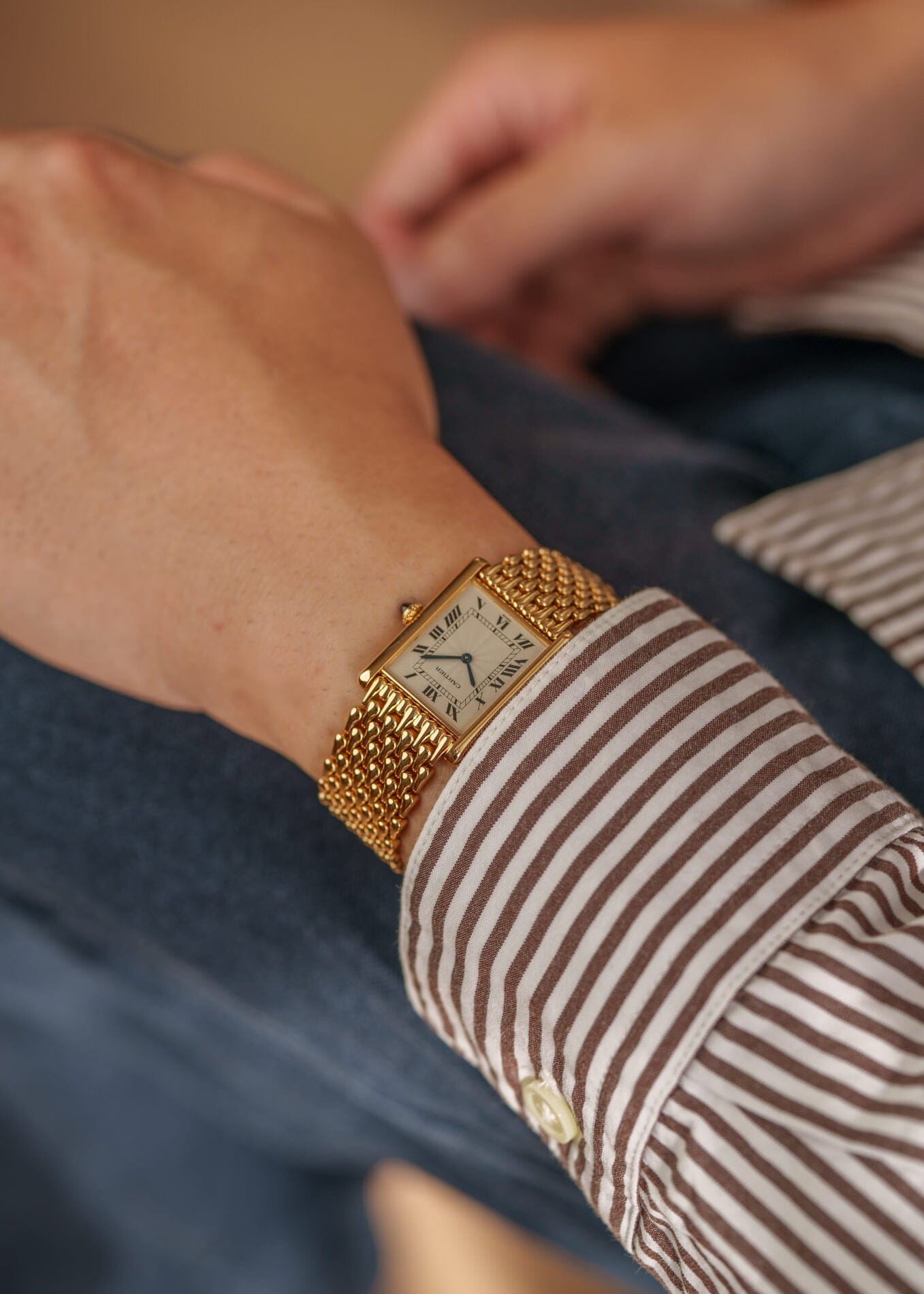 Cartier タンク ルイ カルティエ LM 16121 YG エクストラフラット 箱保証書付き Watch CARTIER