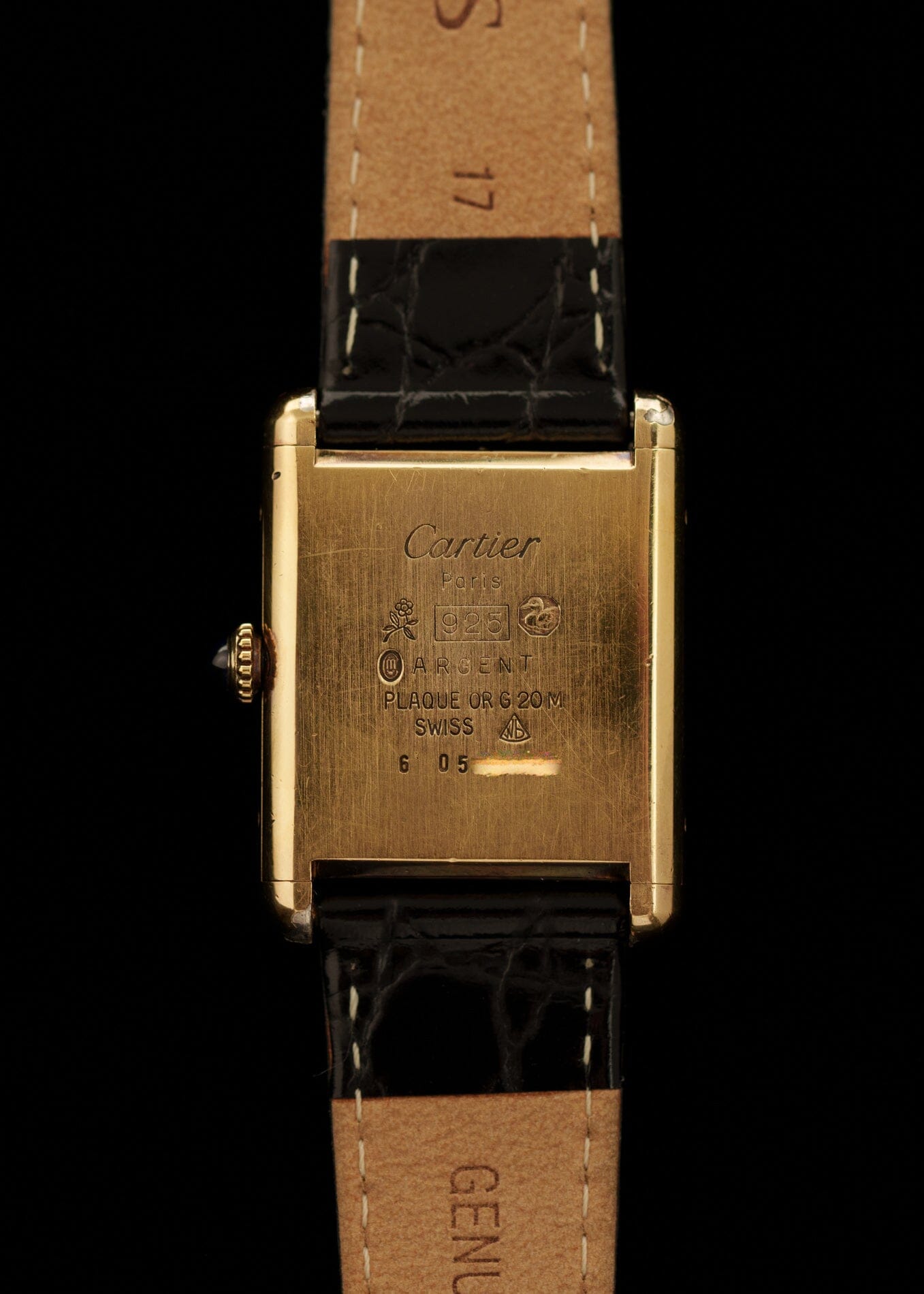 must de Cartier Tank LM Lapis Lazuli Blue Dial Watch CARTIER