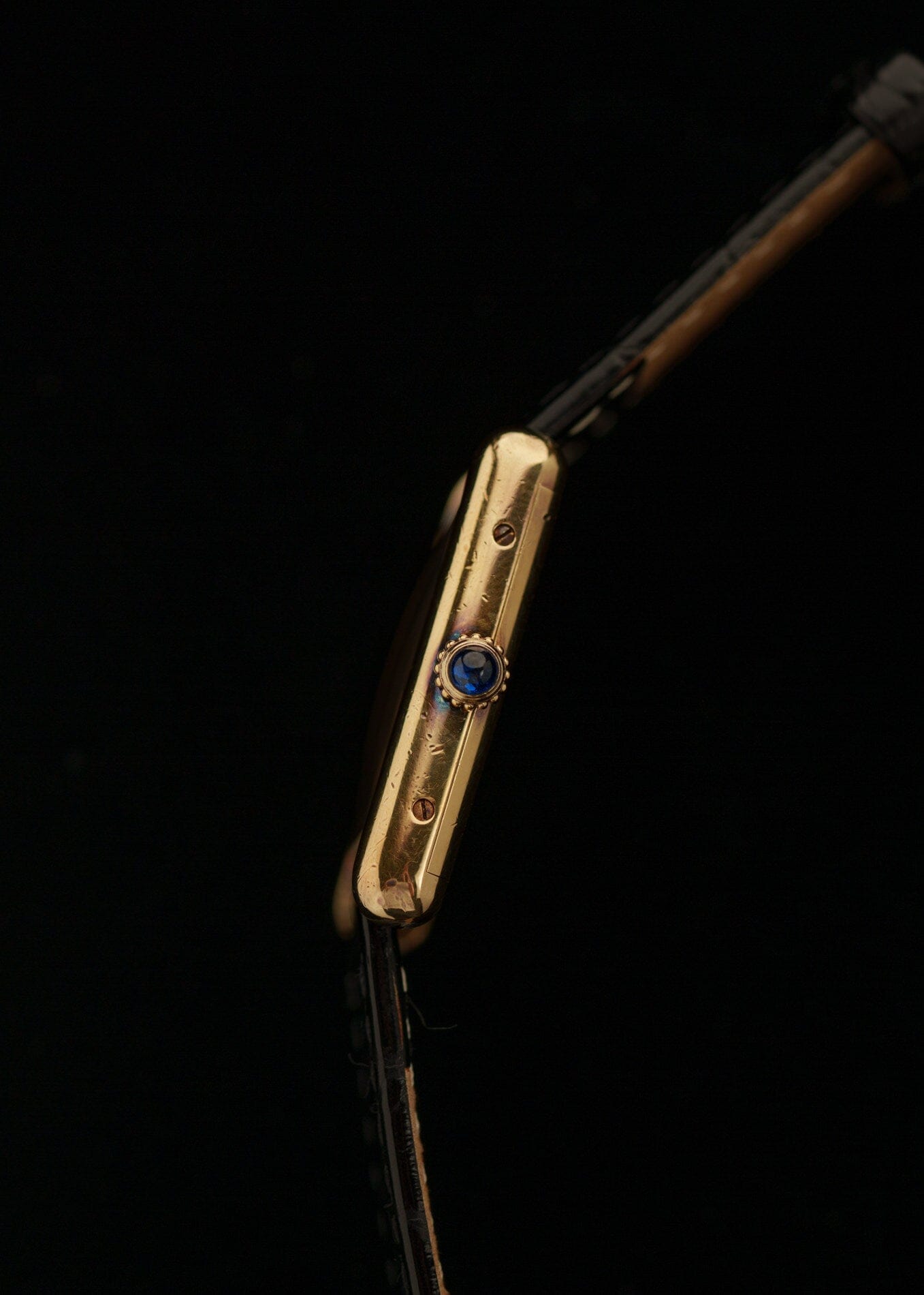 must de Cartier Tank LM Lapis Lazuli Blue Dial Watch CARTIER