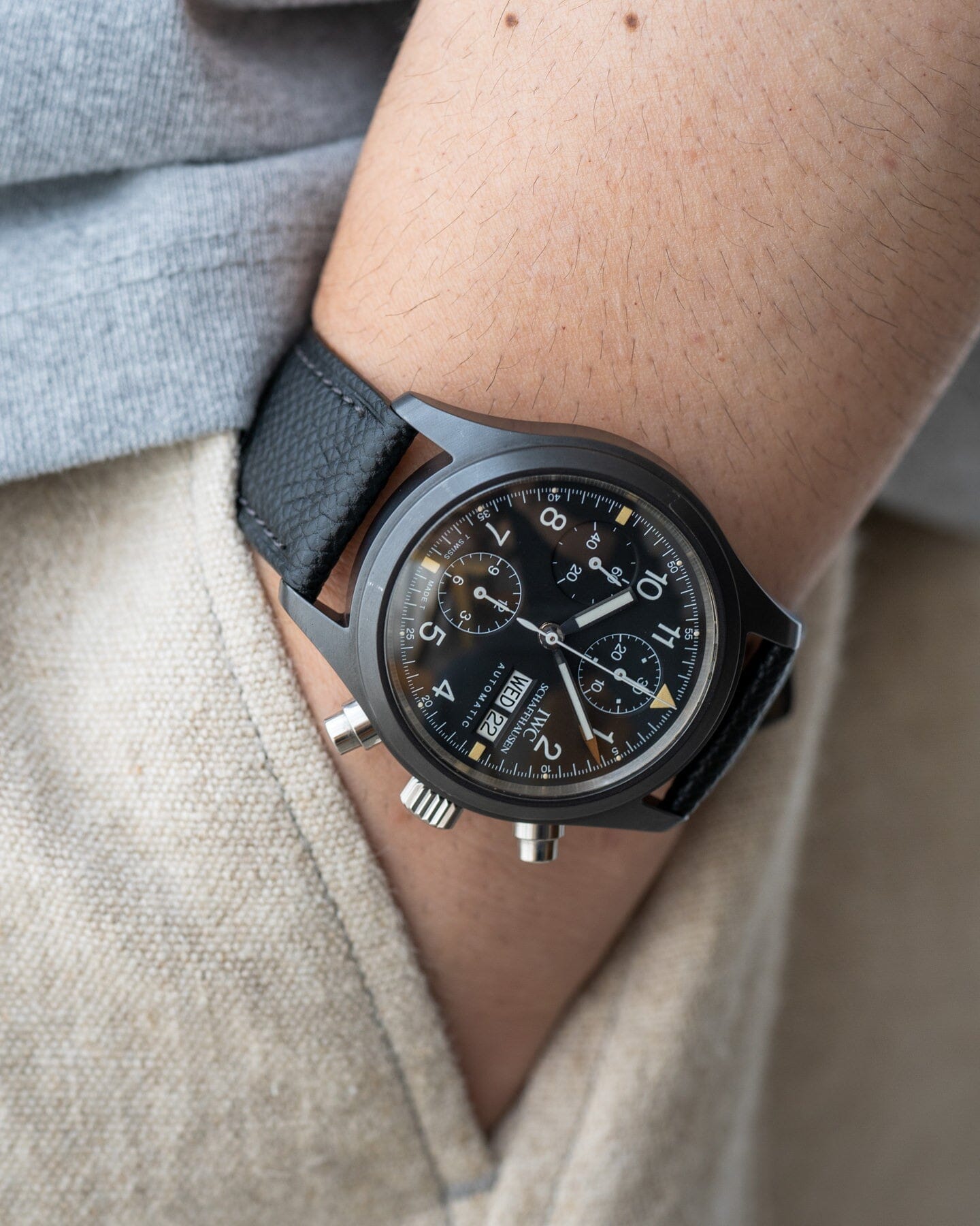 IWC Flieger Chronograph 3705 Black Ceramic Watch IWC