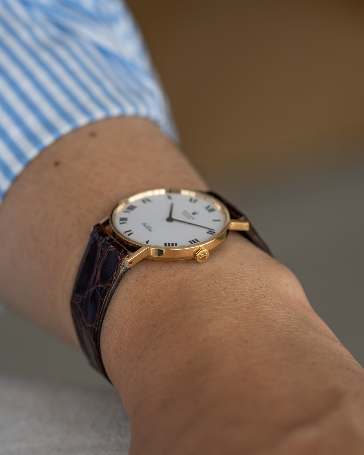 Rolex チェリーニ 3833 YG ホワイトローマン Watch ROLEX