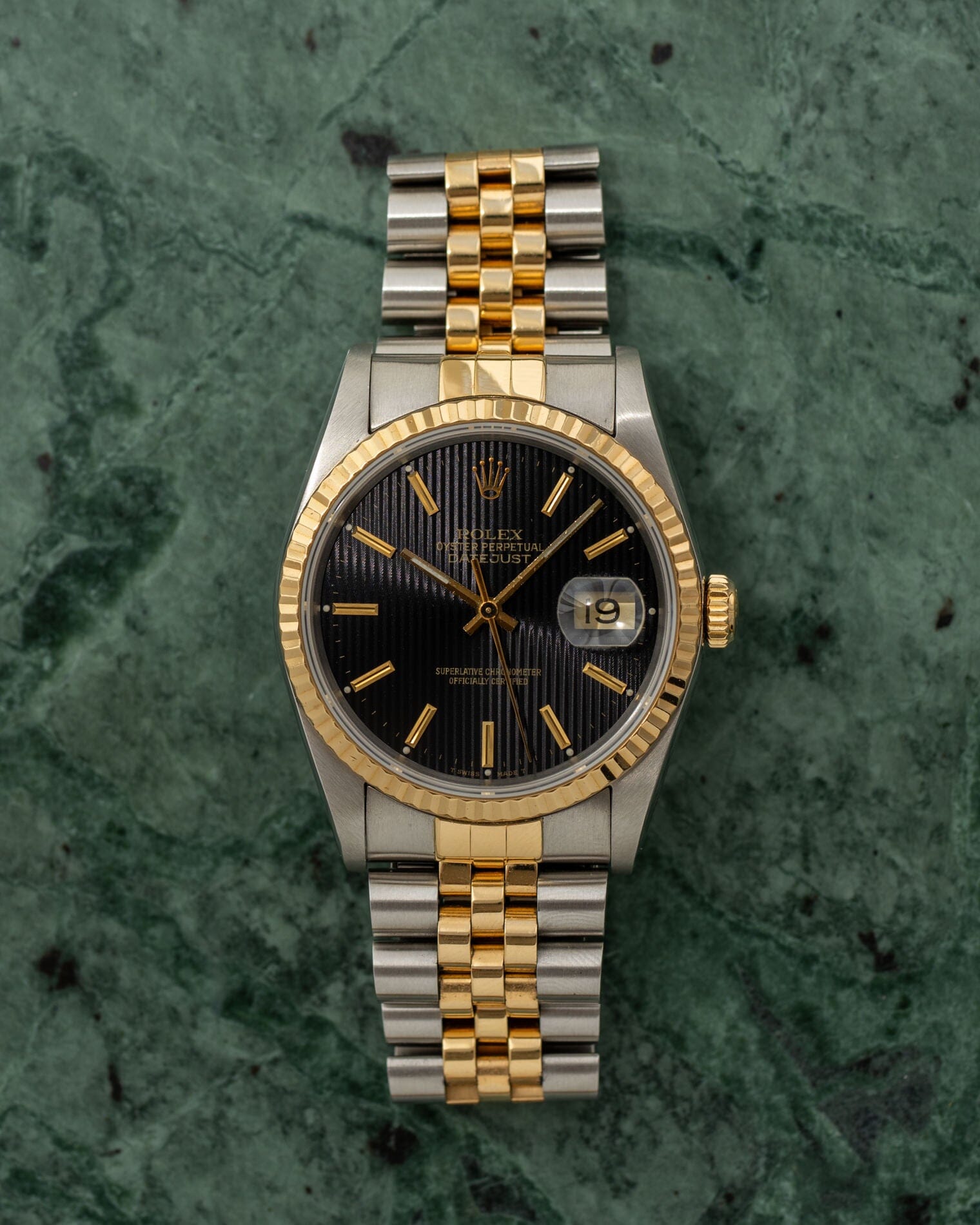 Rolex デイトジャスト 16233 ブラックタペストリーダイアル Watch ROLEX