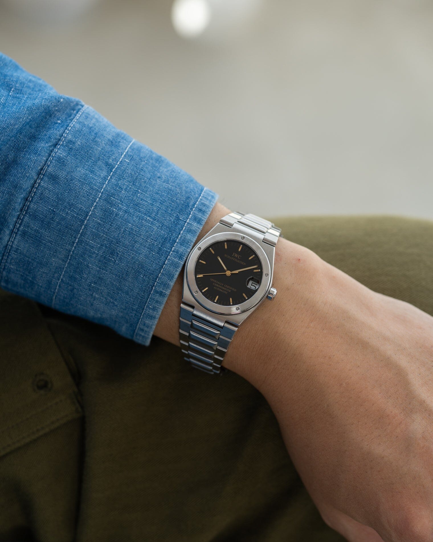 IWC インヂュニア 3521 ブラック 保証書付き Watch IWC