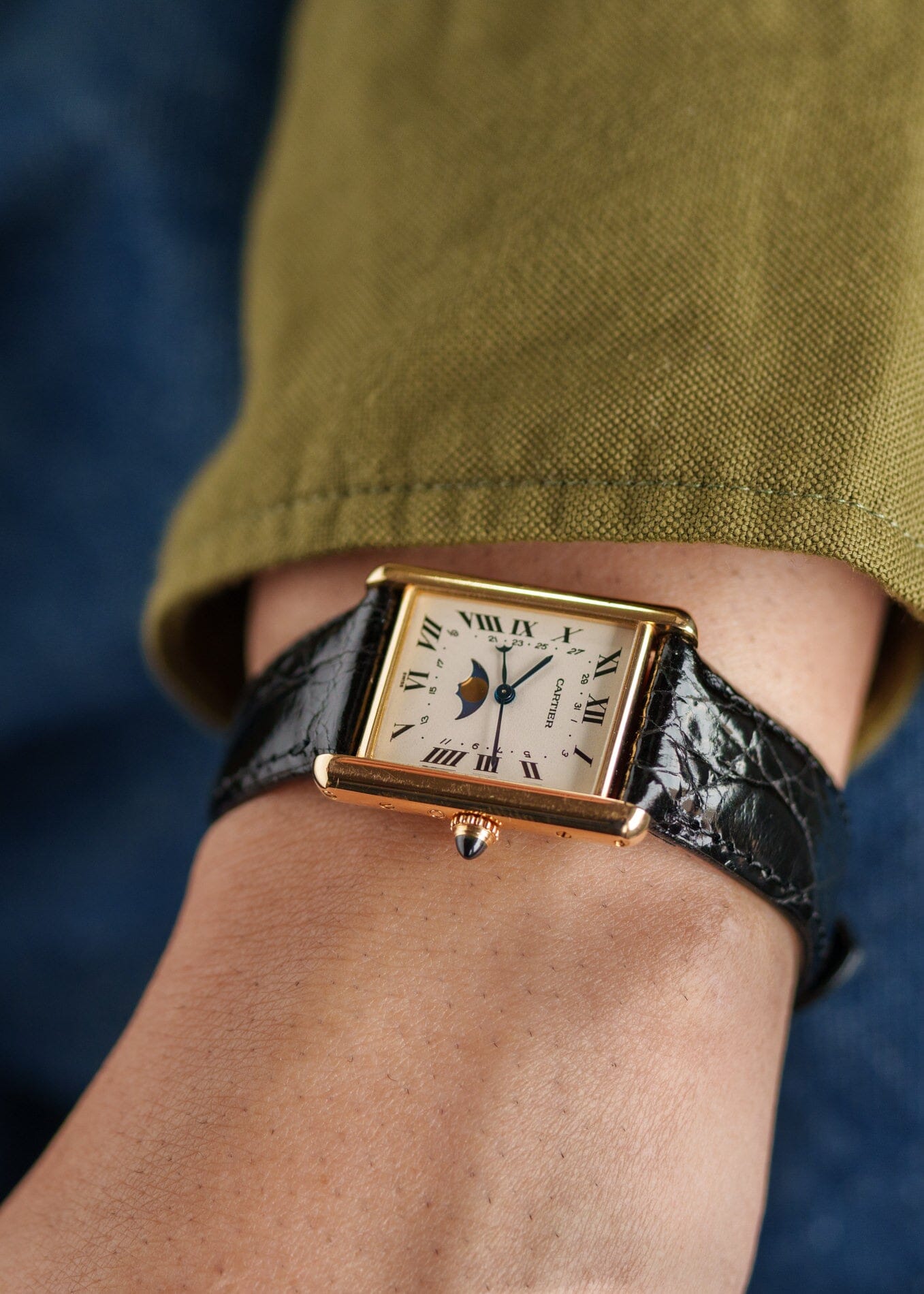 Cartier タンク ルイ カルティエ LM 81900 YG ムーンフェイズ Watch CARTIER