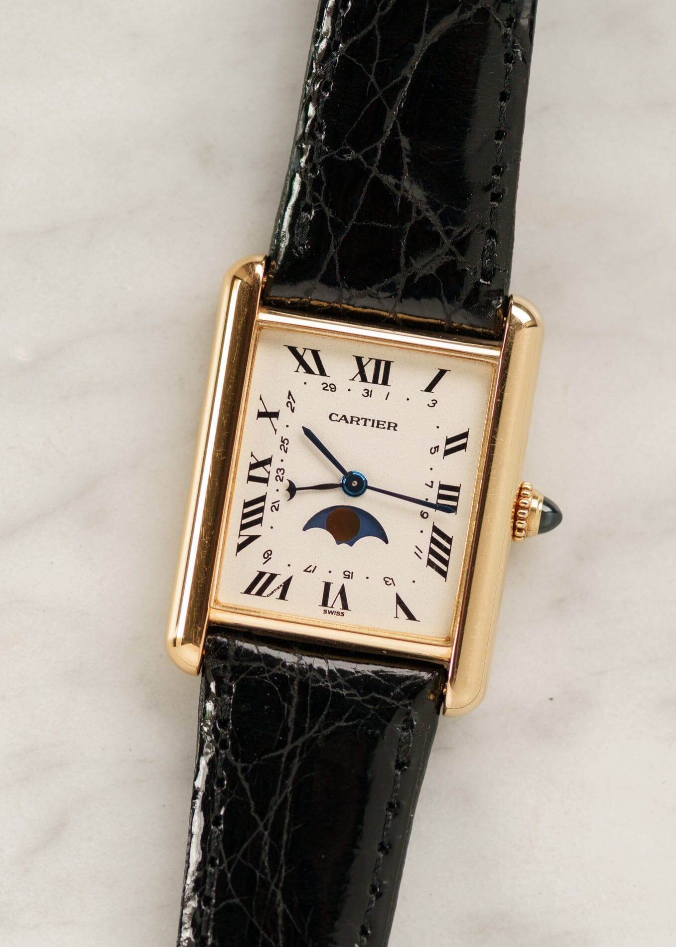 Cartier タンク ルイ カルティエ LM 81900 YG ムーンフェイズ Watch CARTIER
