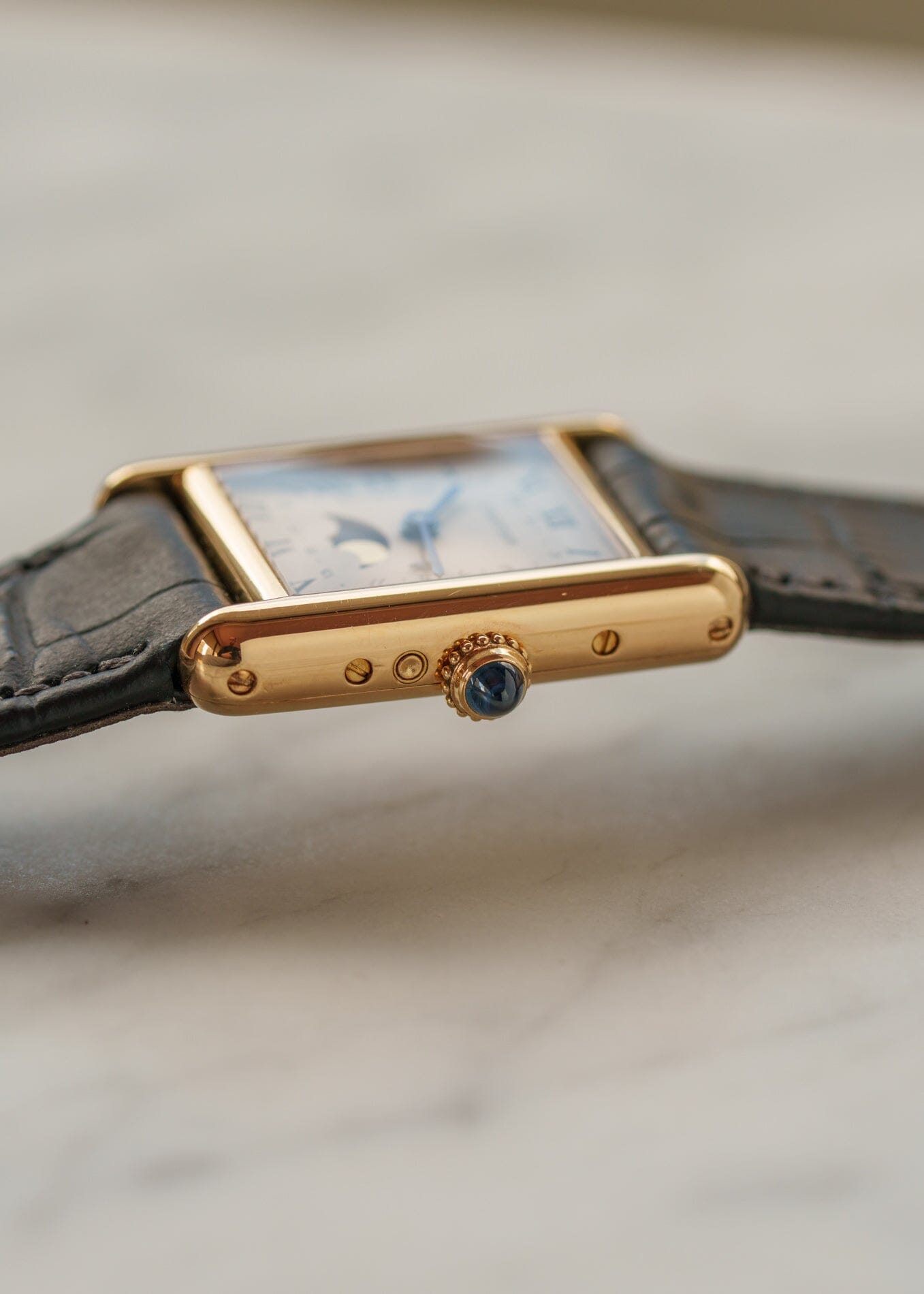 Cartier タンク ルイ カルティエ SM 819003 YG ムーンフェイズ Watch CARTIER