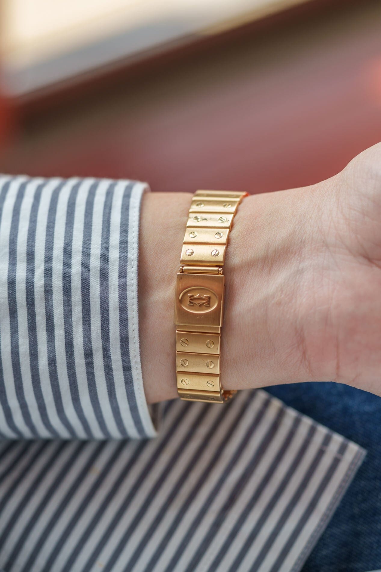 Cartier Santos Galbee LM 887901 YG with Service Paper Watch CARTIER