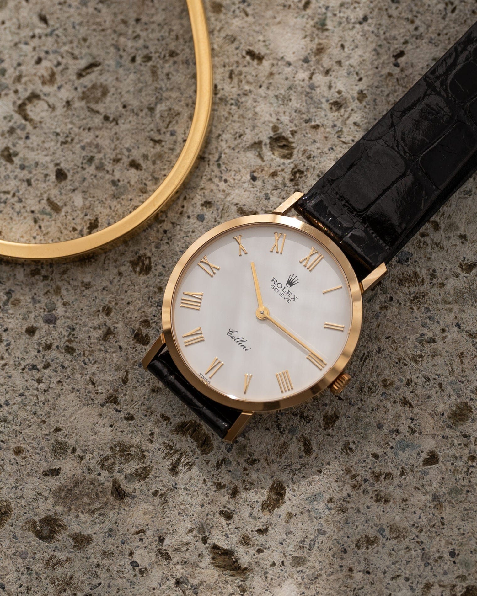 Rolex チェリーニ 4112 YG ホワイトローマン フルセット Watch ROLEX