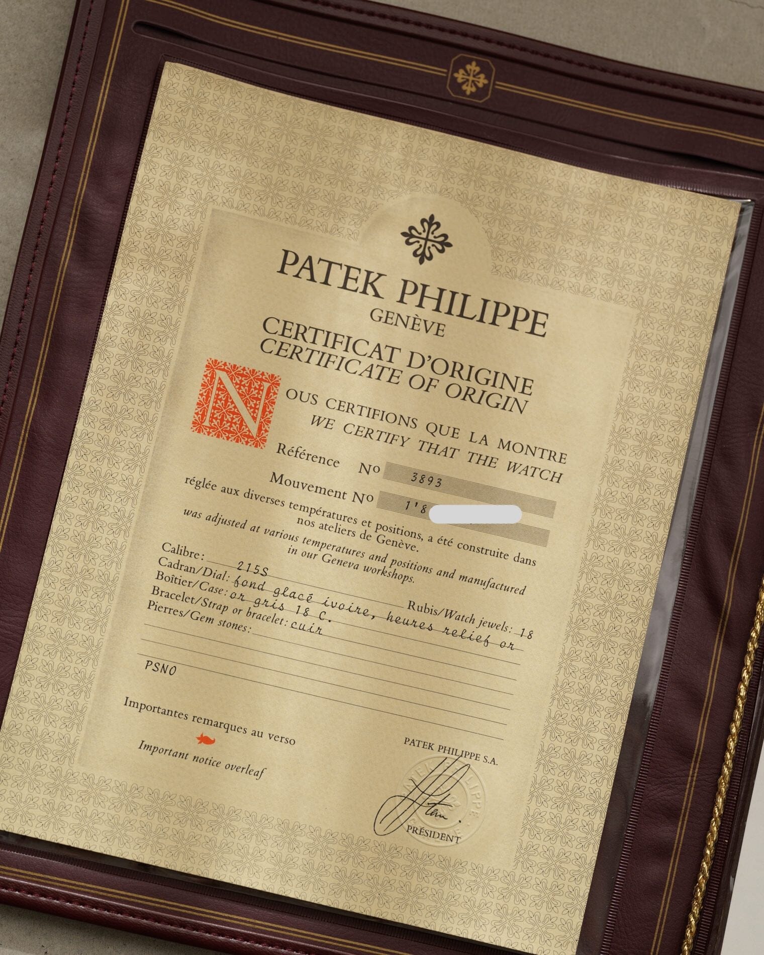 Patek Philippe カラトラバ 3893 WG アイボリーダイアル 箱保証書付き Watch PATEK PHILIPPE