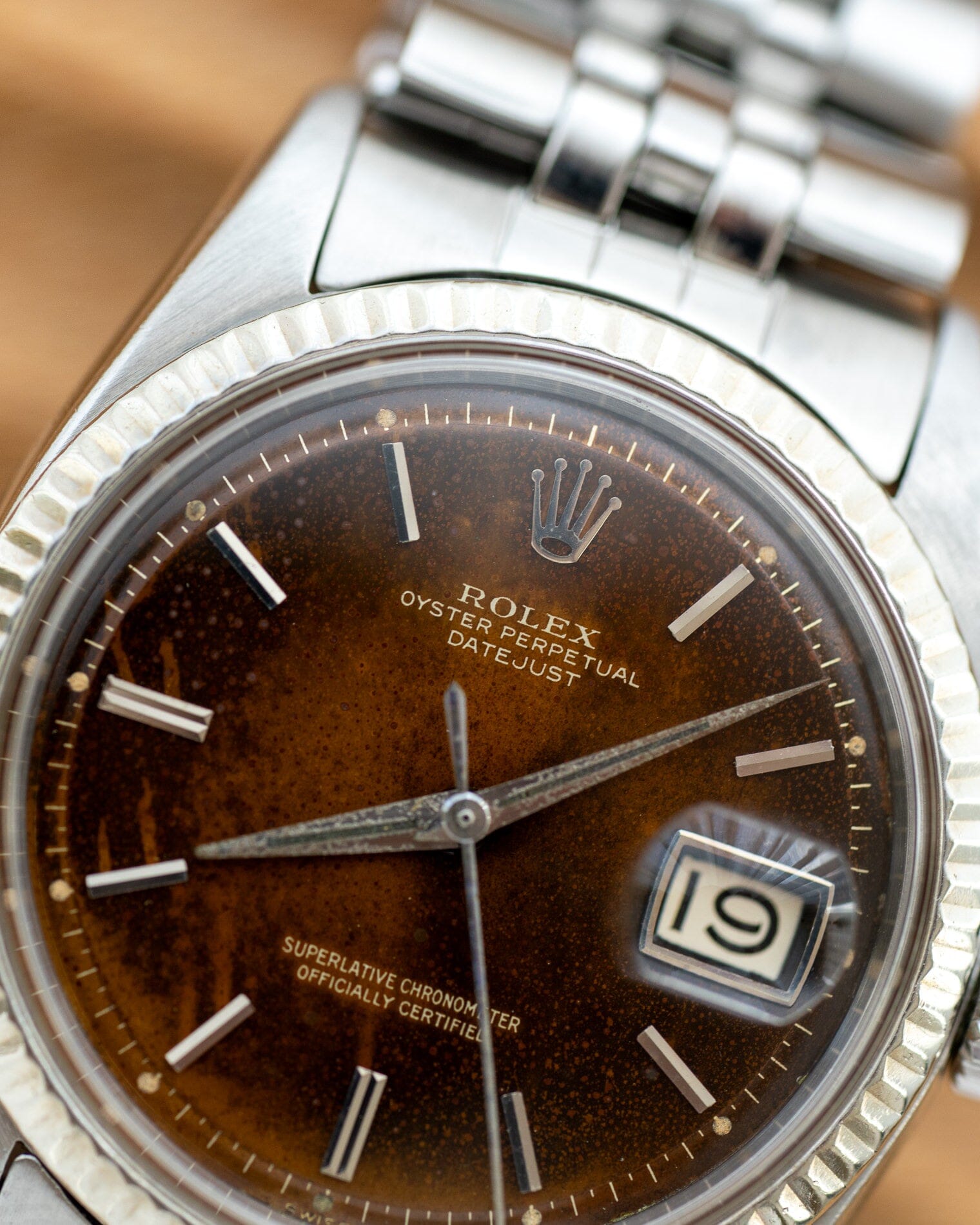 Rolex Datejust 1601 Gilt Tropical Dial Watch ROLEX