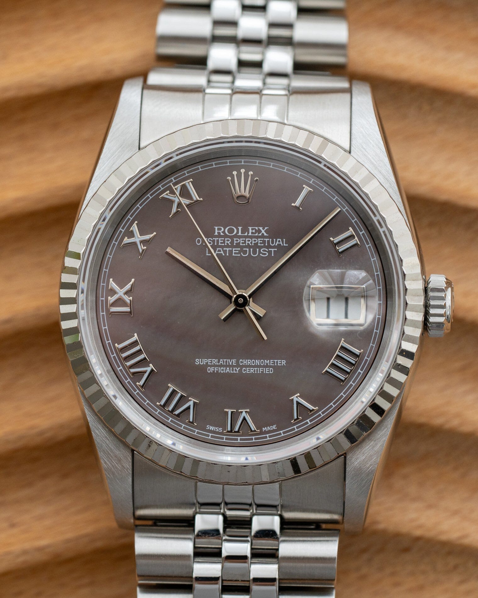 Rolex Datejust 16234 Black MOP Dial Watch ROLEX