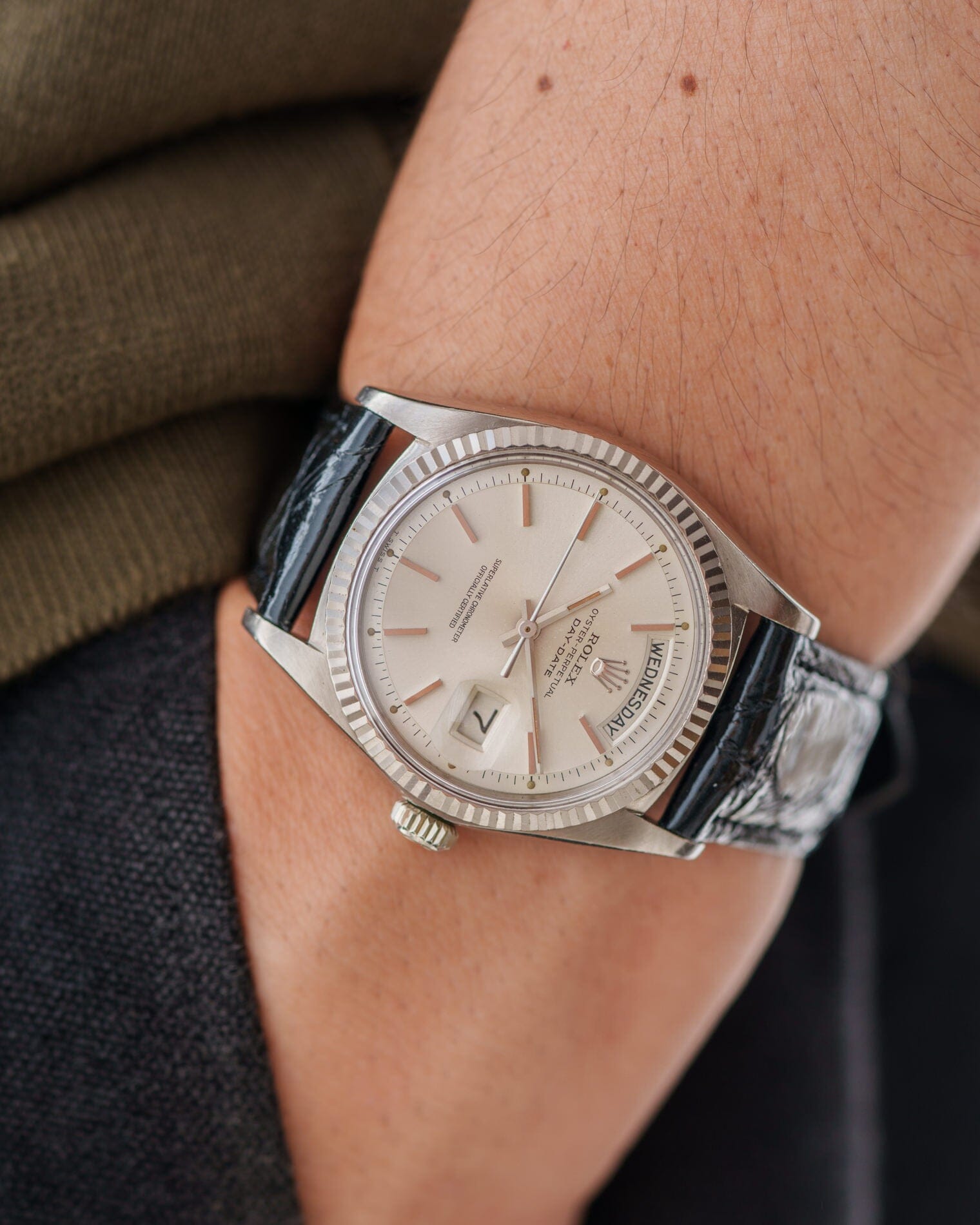 ロレックス デイデイト 1803 WG シルバーダイアル Watch ROLEX