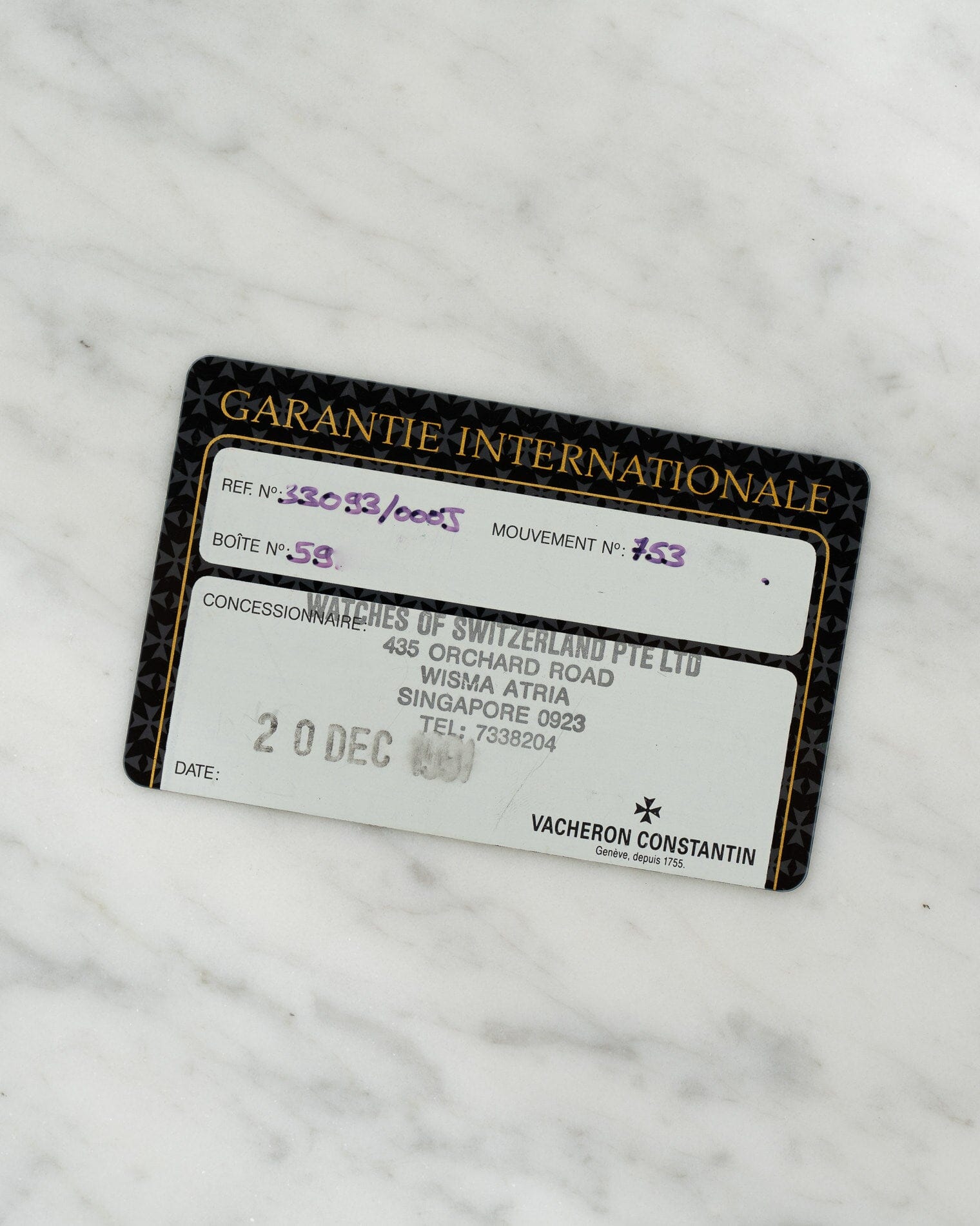 Vacheron Constantin Patrimony 33093 PG White 保証書付き Watch VACHERON CONSTANTIN