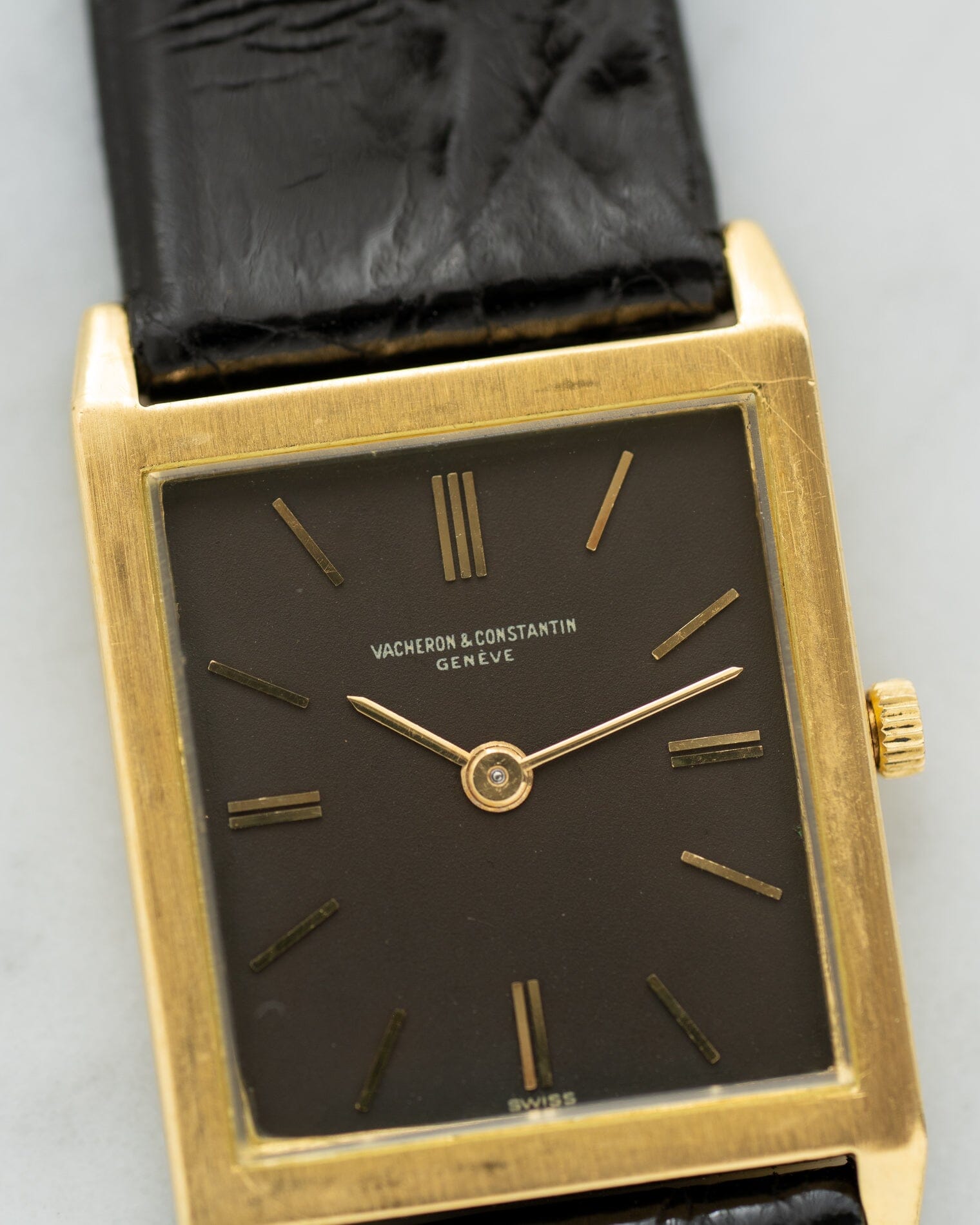 Vacheron Constantin レクタングル 6791 "タンク" YG ダークグレーダイアル Watch VACHERON CONSTANTIN