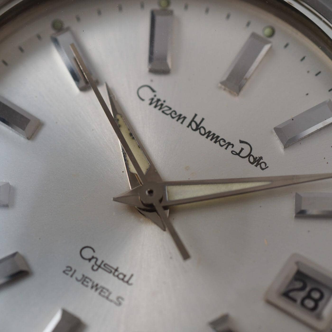 CITIZEN Homer Date Crystal Silver Dial 1960s - Arbitro