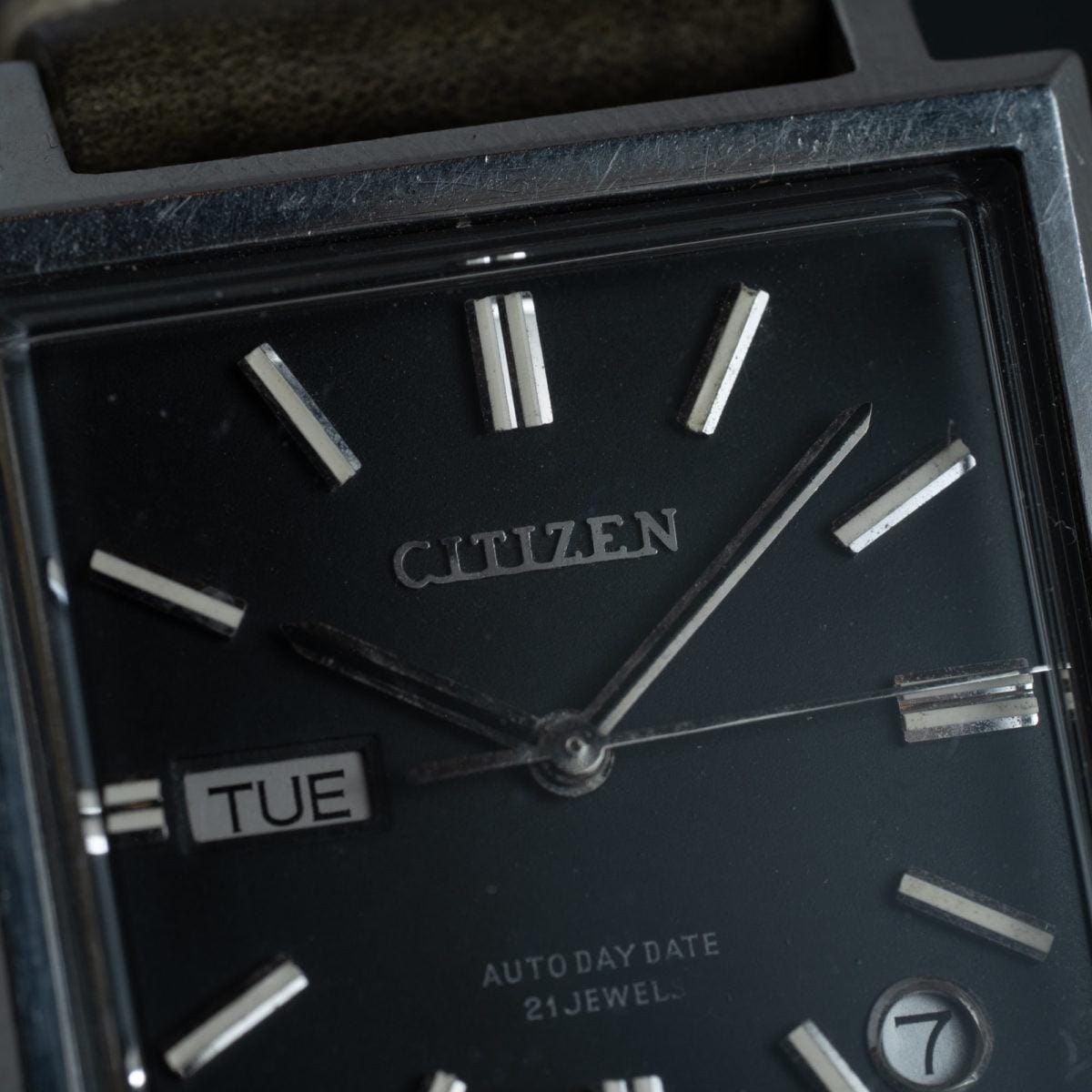 CITIZEN Auto Day Date Black Dial "MONACO" 1960s - Arbitro