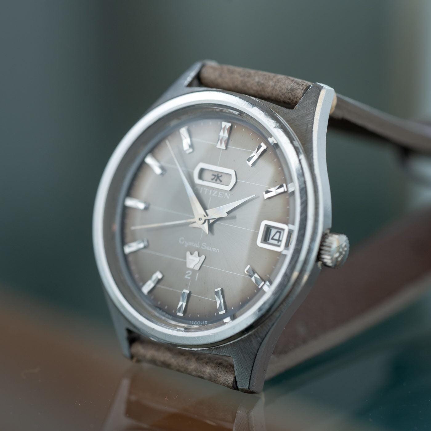 CITIZEN Crystal Seven Brown Grey Dial 1960s - Arbitro