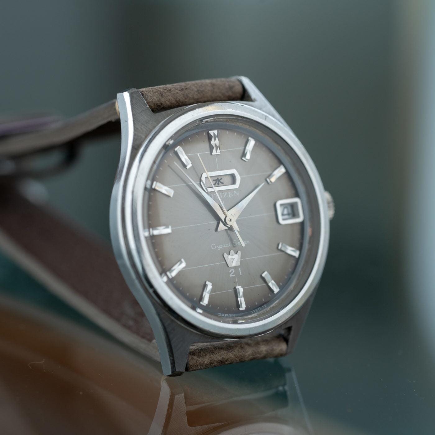 CITIZEN Crystal Seven Brown Grey Dial 1960s - Arbitro