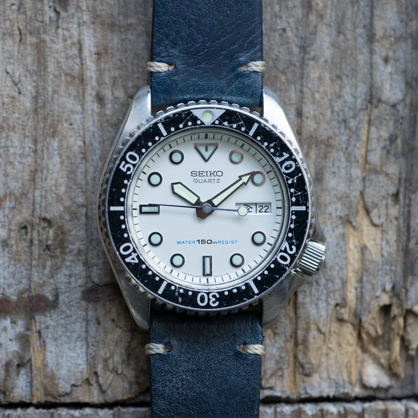 SEIKO 150m Diver 6458-600B White Dial - Arbitro