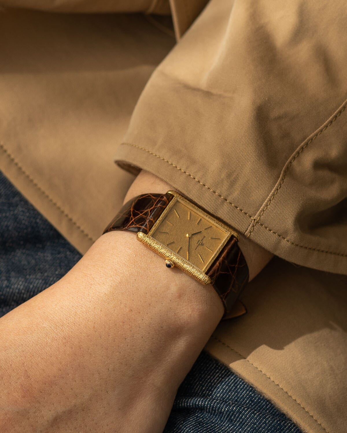 ボーム&メルシエ 37059 レクタングル YG バーク仕上げ Watch BAUME&MERCIER