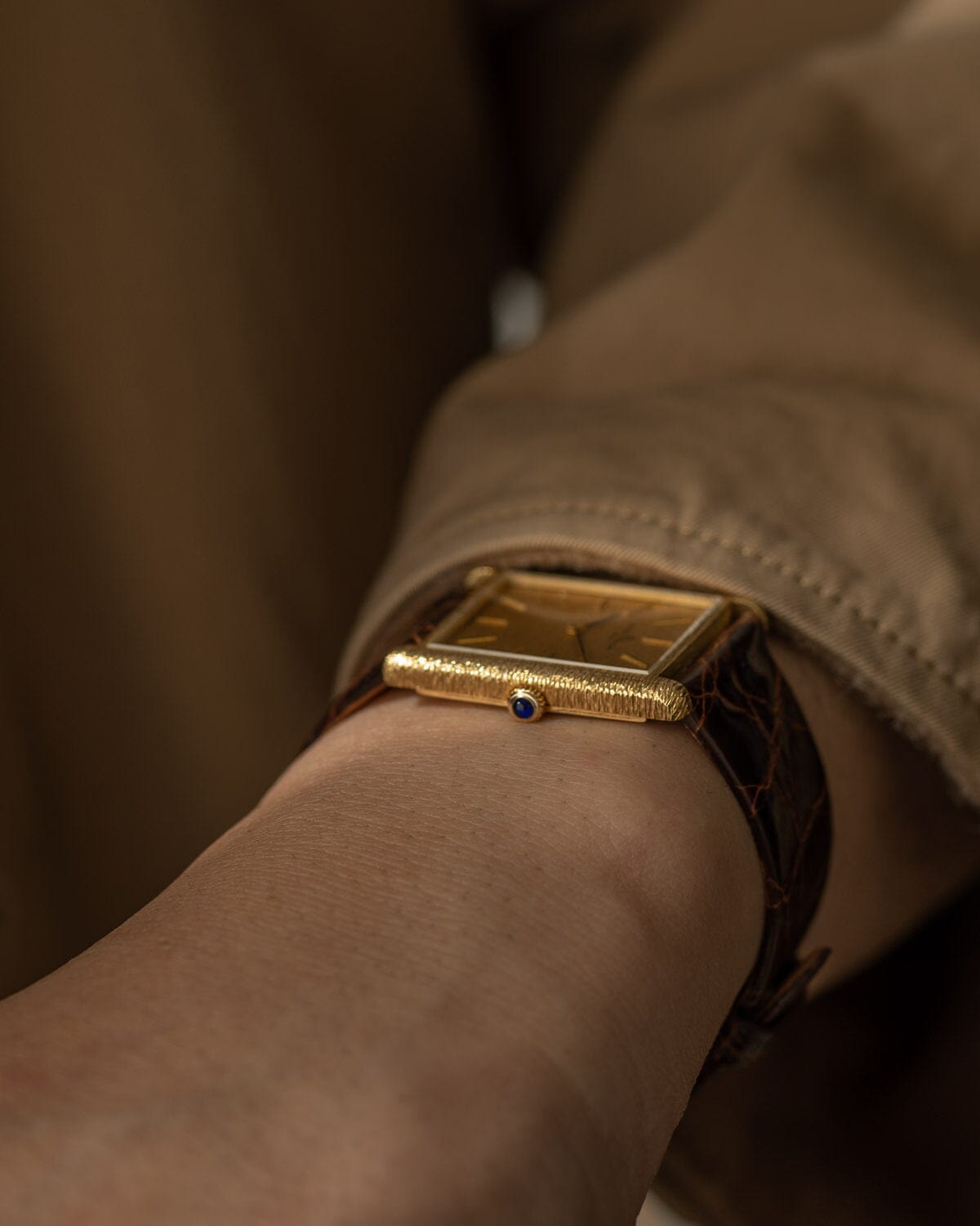 ボーム&メルシエ 37059 レクタングル YG バーク仕上げ Watch BAUME&MERCIER