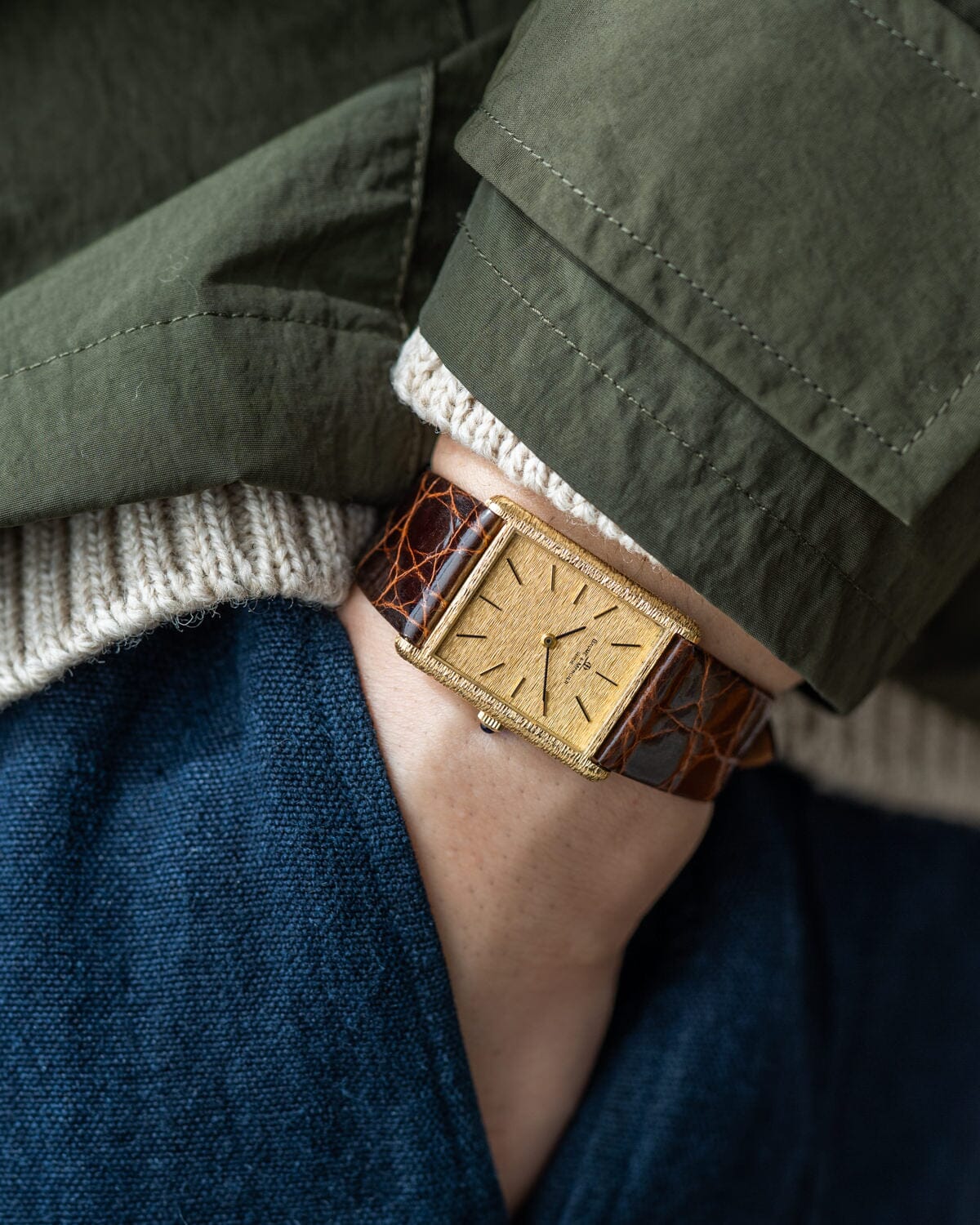 ボーム&メルシエ 37059 レクタングル YG バーク仕上げ Watch BAUME&MERCIER