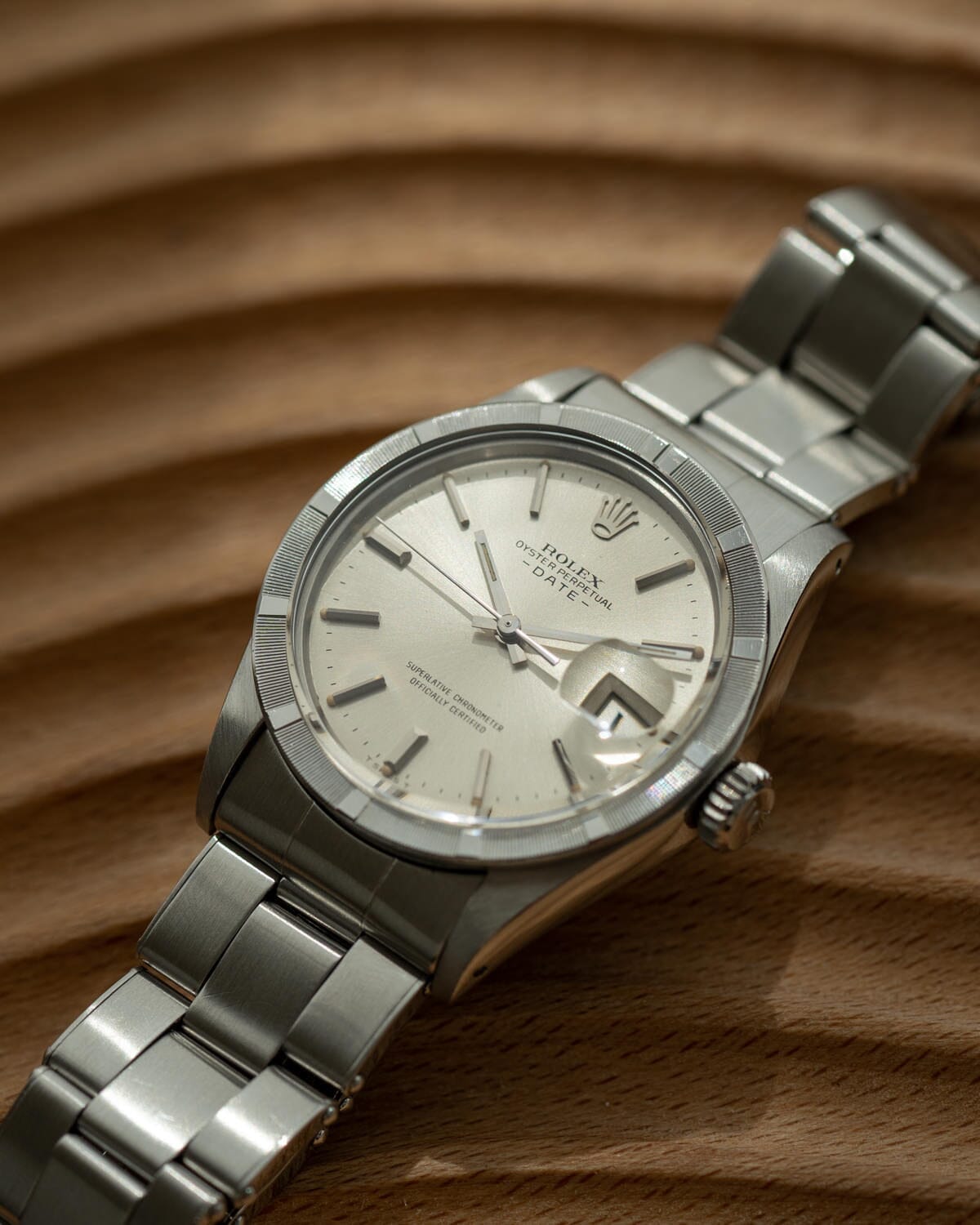 Rolex Oyster Perpetual Date 1501 Silver Dial with Riveted Bracelet Watch ROLEX