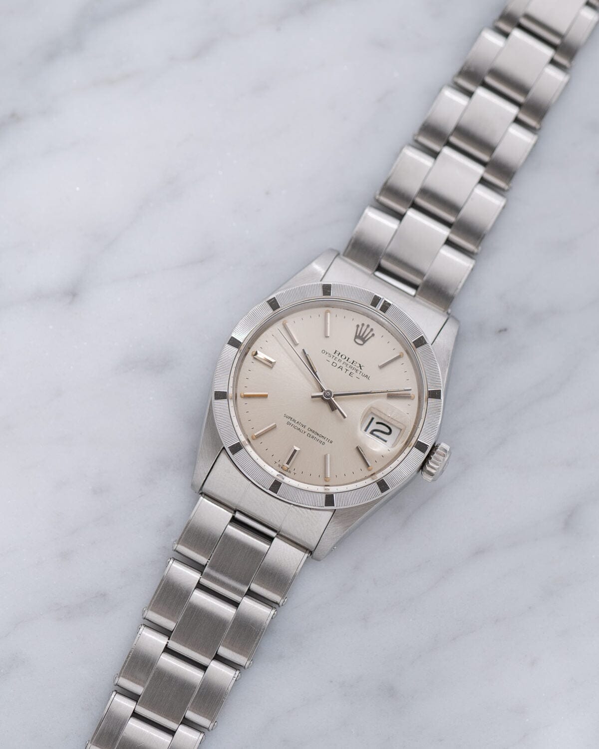 Rolex Oyster Perpetual Date 1501 Silver Dial with Riveted Bracelet Watch ROLEX