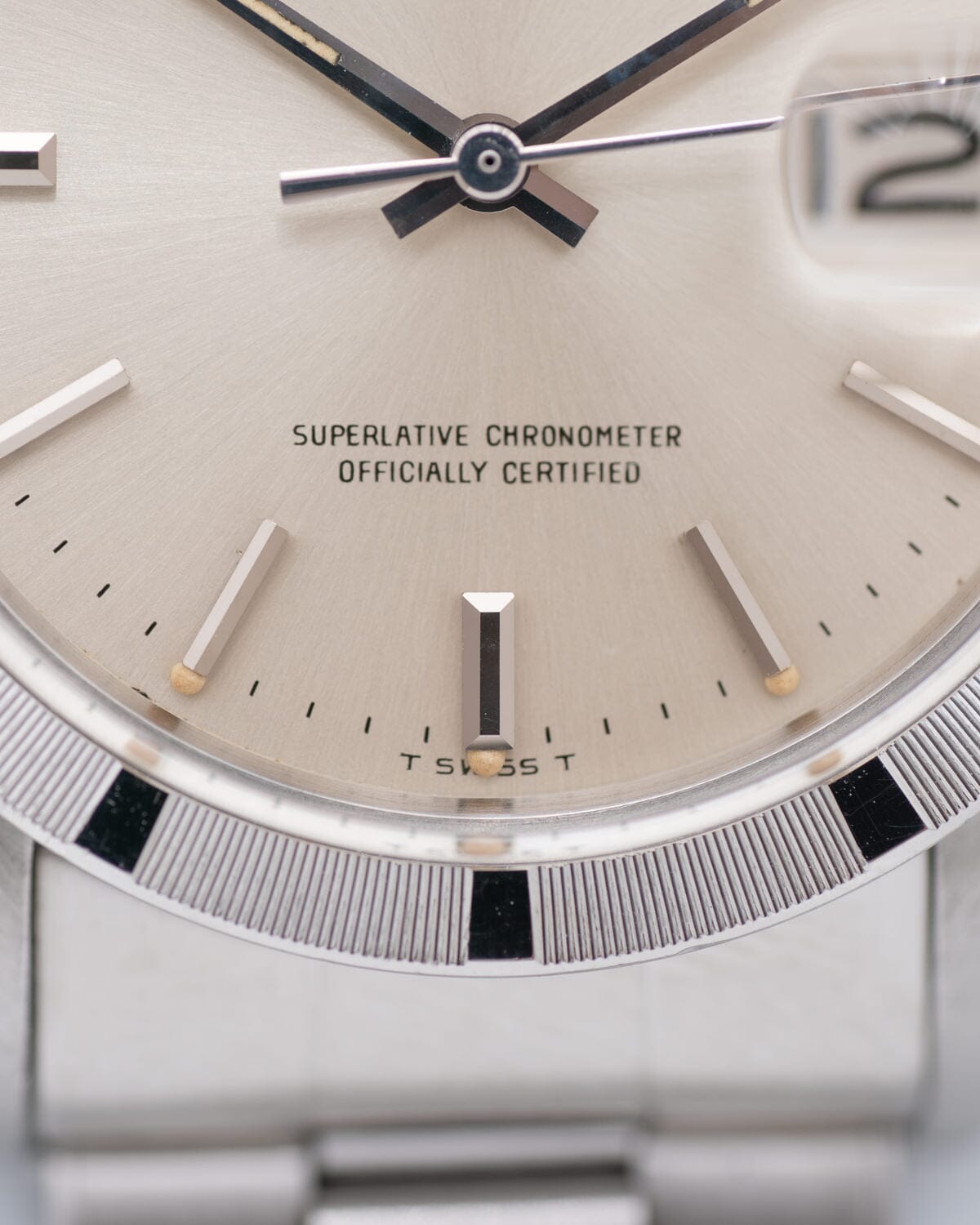 Rolex Oyster Perpetual Date 1501 Silver Dial with Riveted Bracelet Watch ROLEX