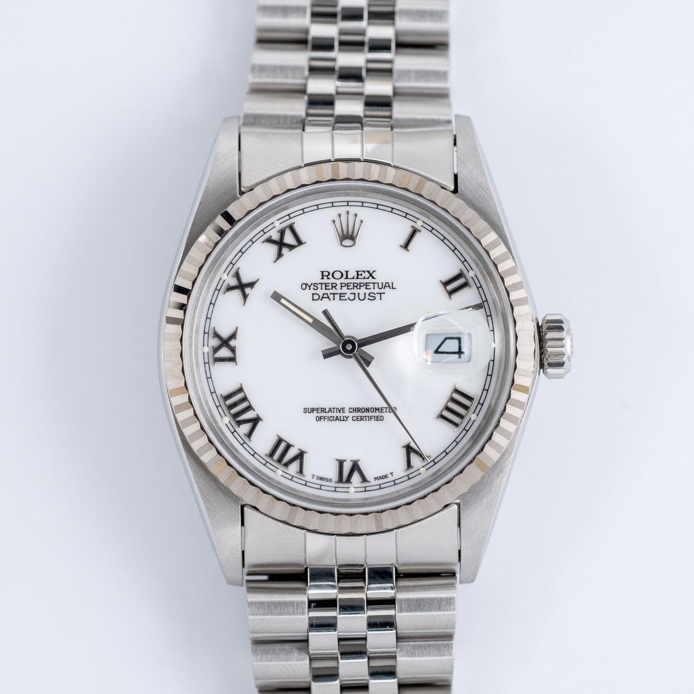 ROLEX Oyster Perpetual Datejust 16014 White Roman - Arbitro