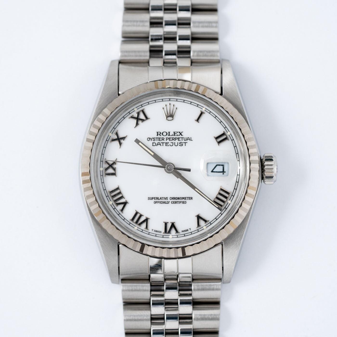 ROLEX Oyster Perpetual Datejust 16014 White Roman - Arbitro